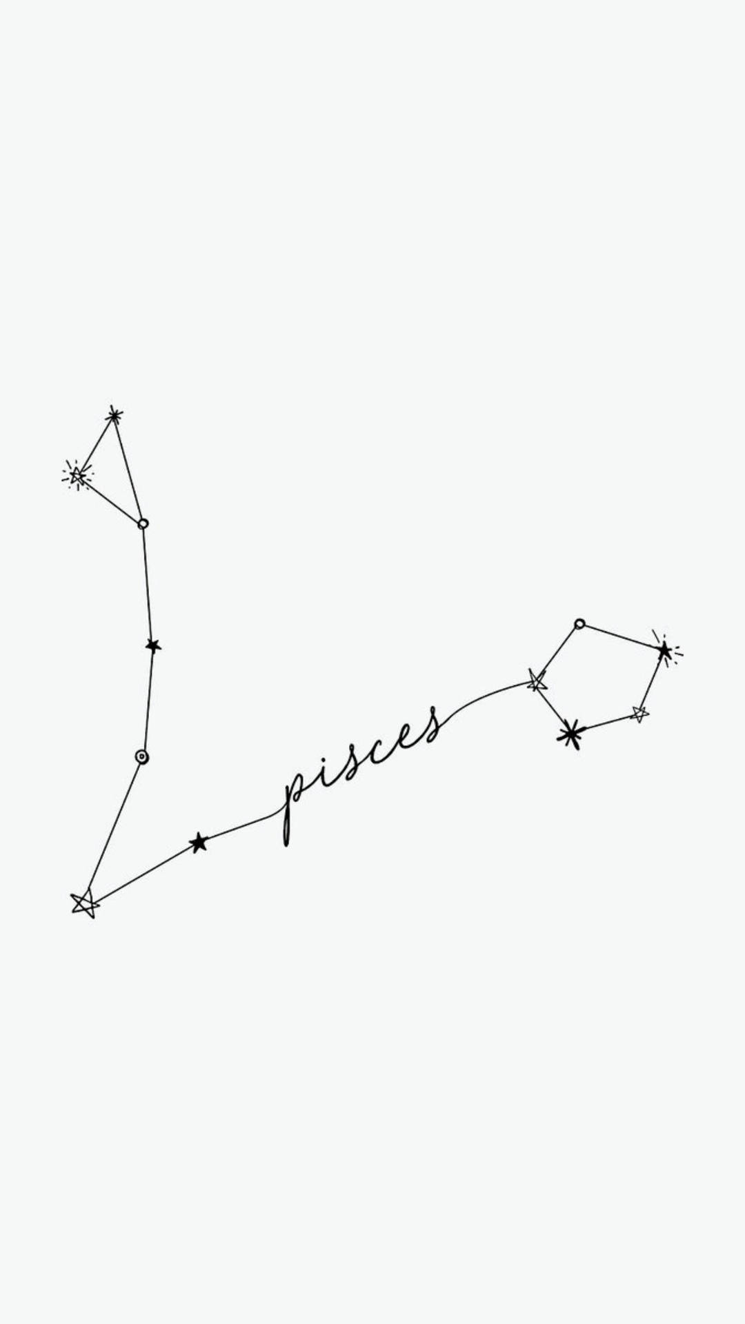 Pisces Text In Star Constellation Background