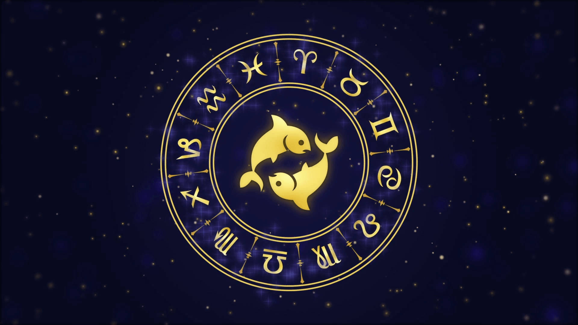 Pisces Zodiac Sign Wheel Background