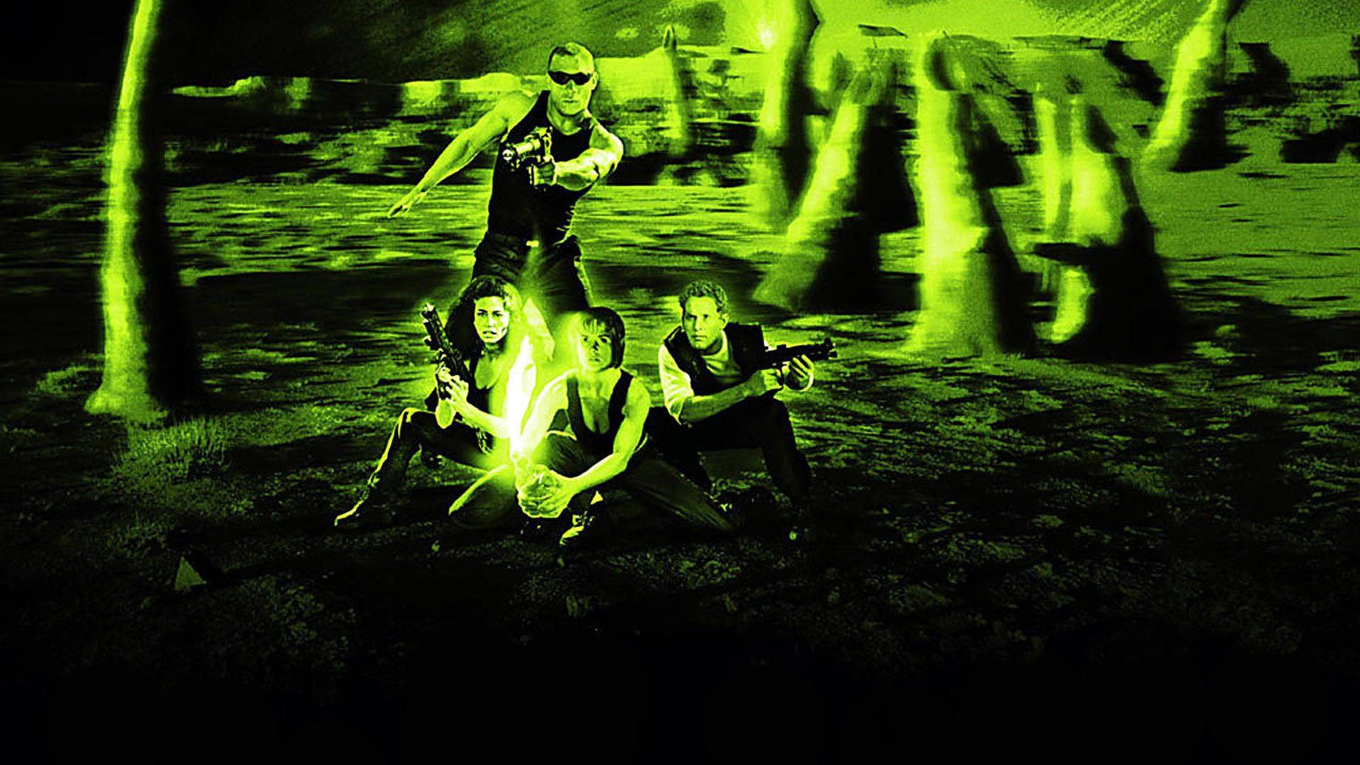 Pitch Black Cast In Night Vision Background