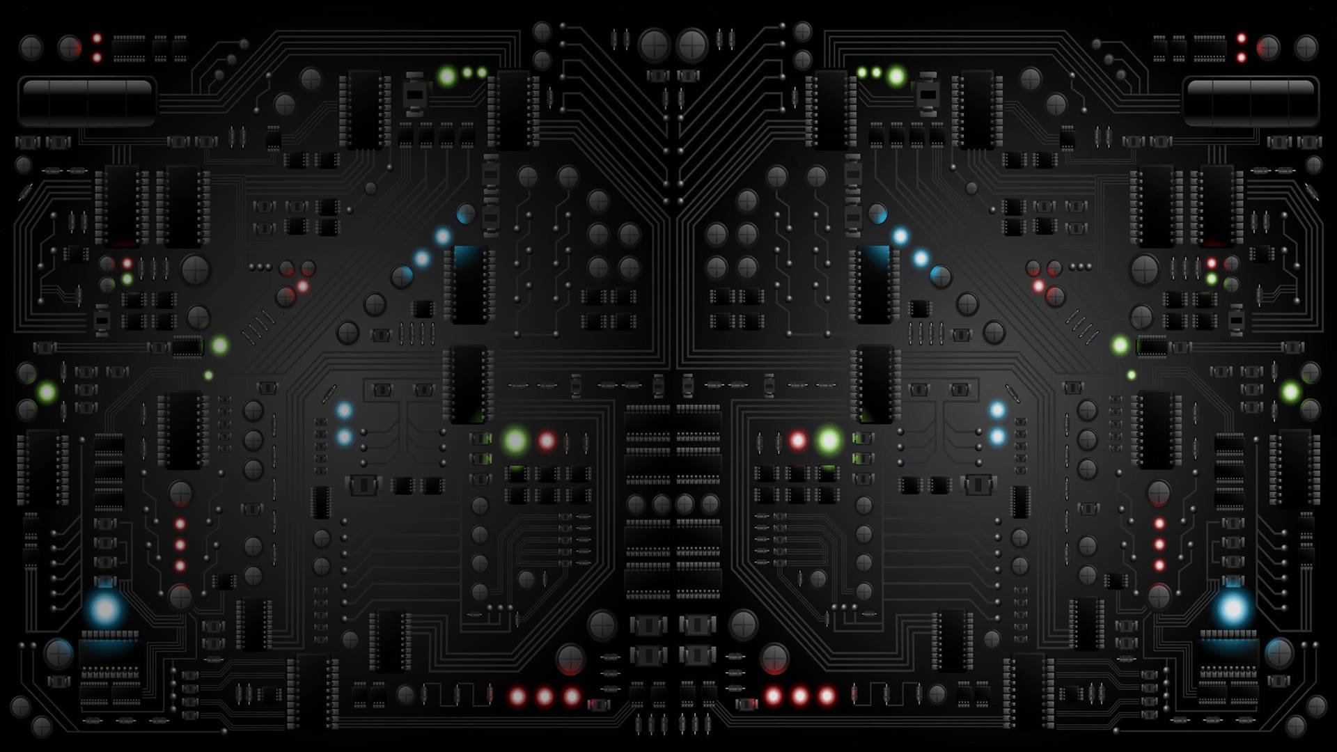 Pitch Black Circuit Board Surface Background