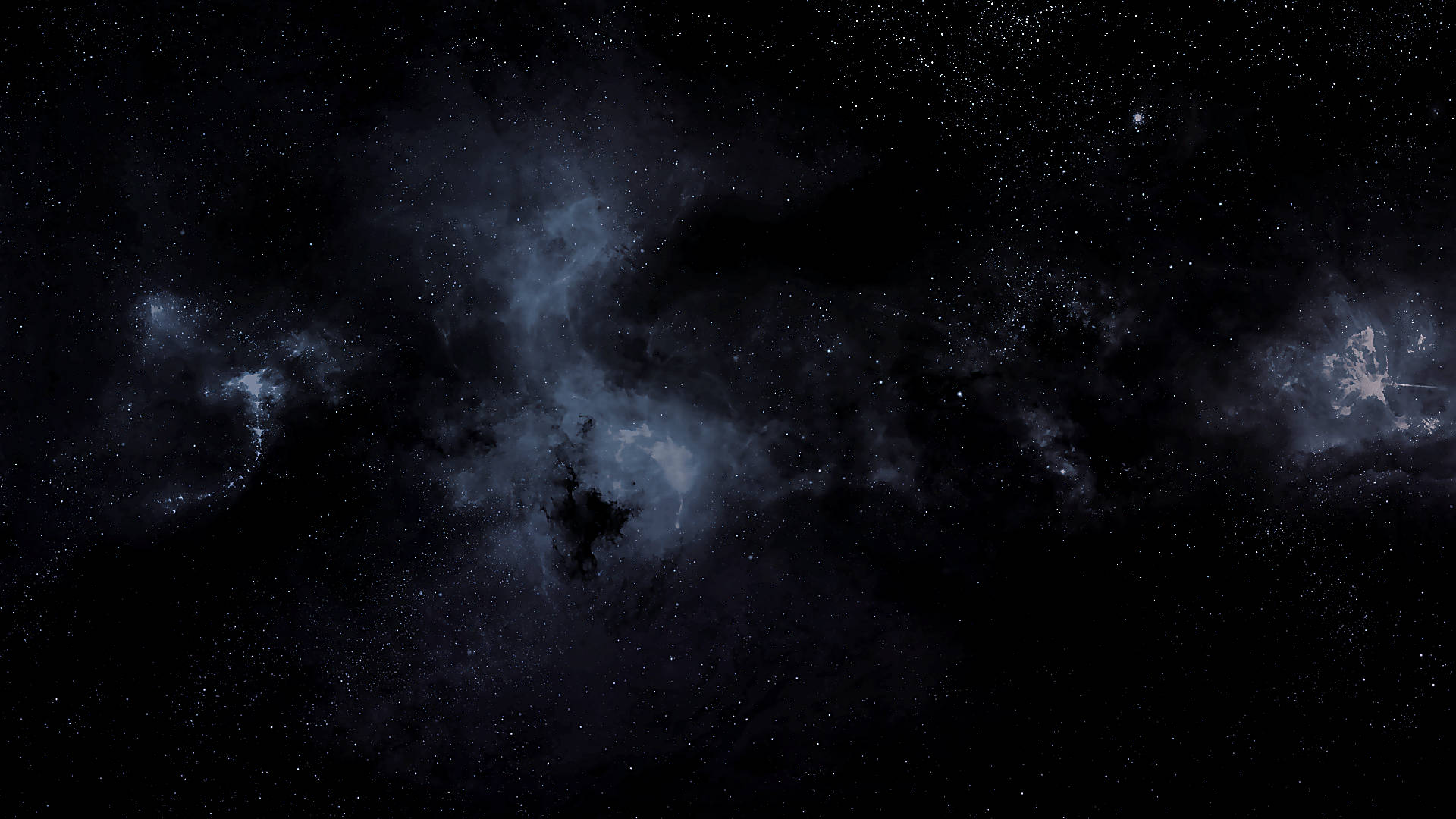 Pitch Black Outer Space With Galaxies Background