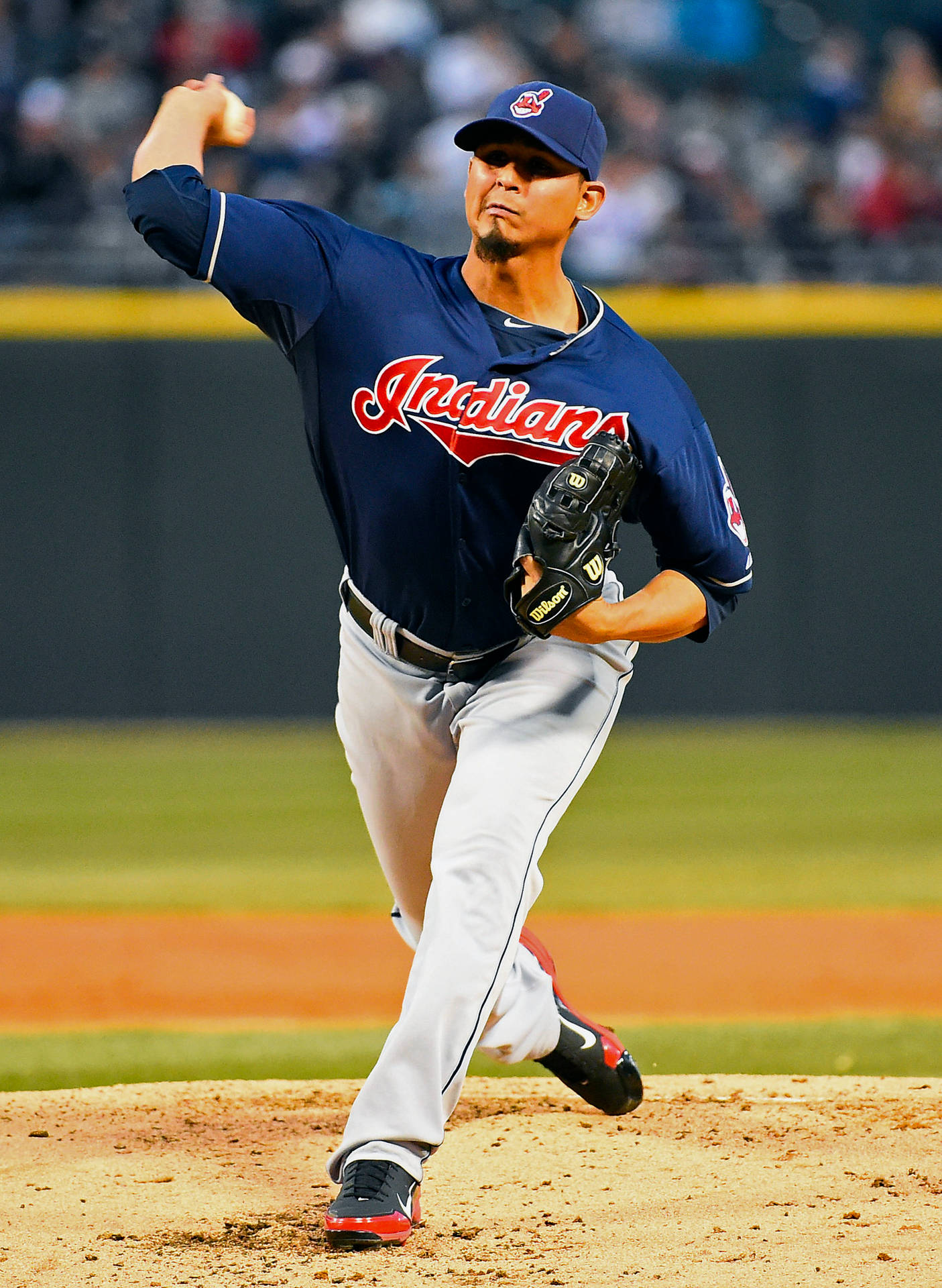 Pitcher Carlos Carrasco Running Background