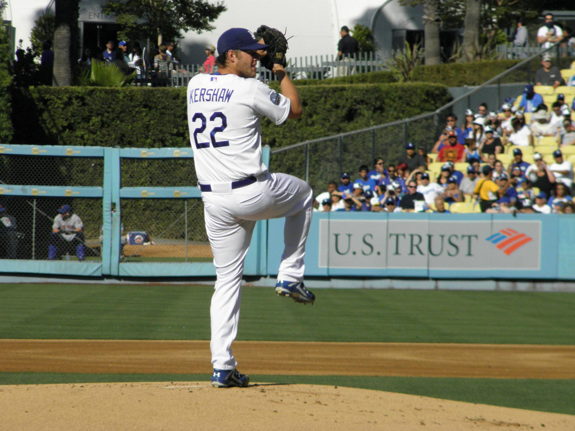 Pitcher Clayton Kershaw In Action Background