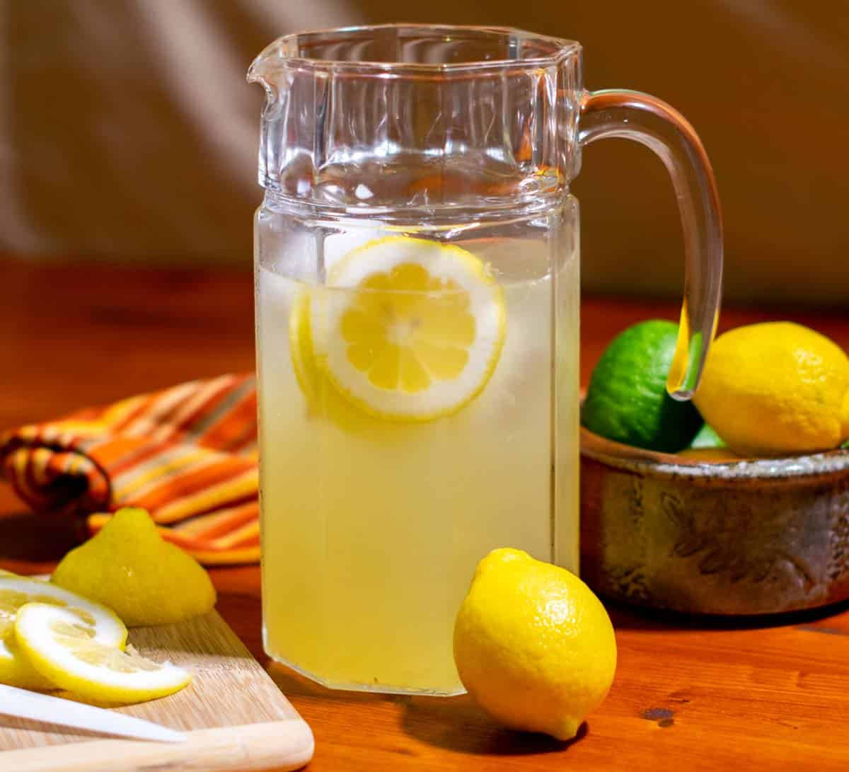 Pitcher Of Sour Lemon Juice Background