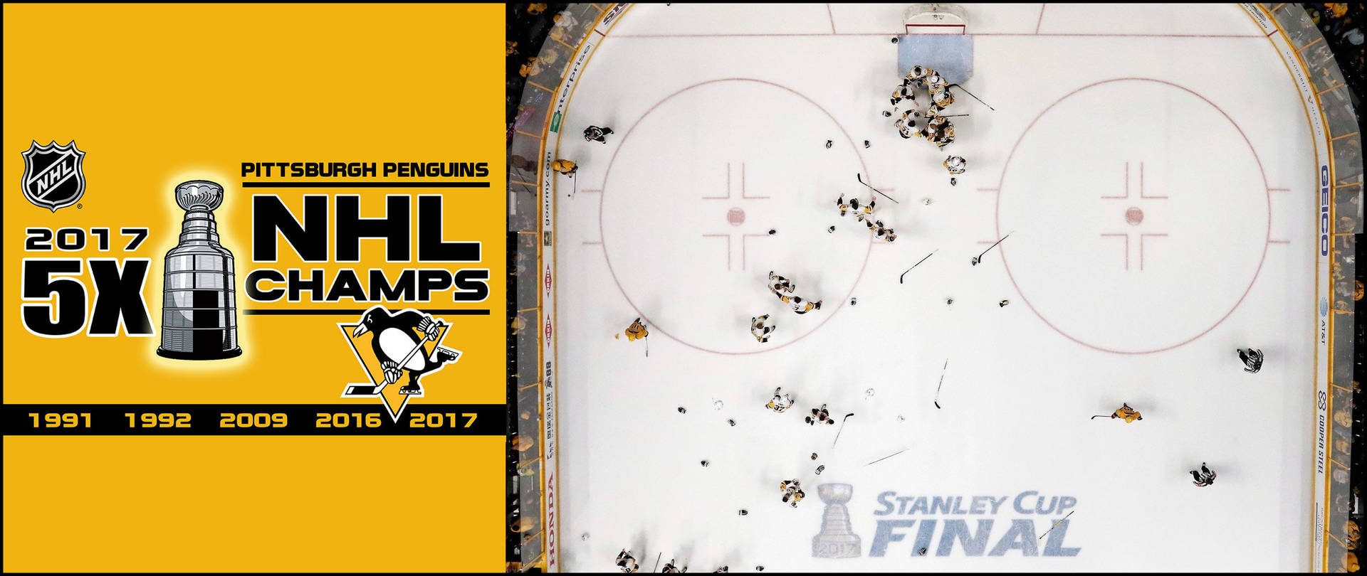 Pittsburgh Penguins 5x Nhl Champions Background