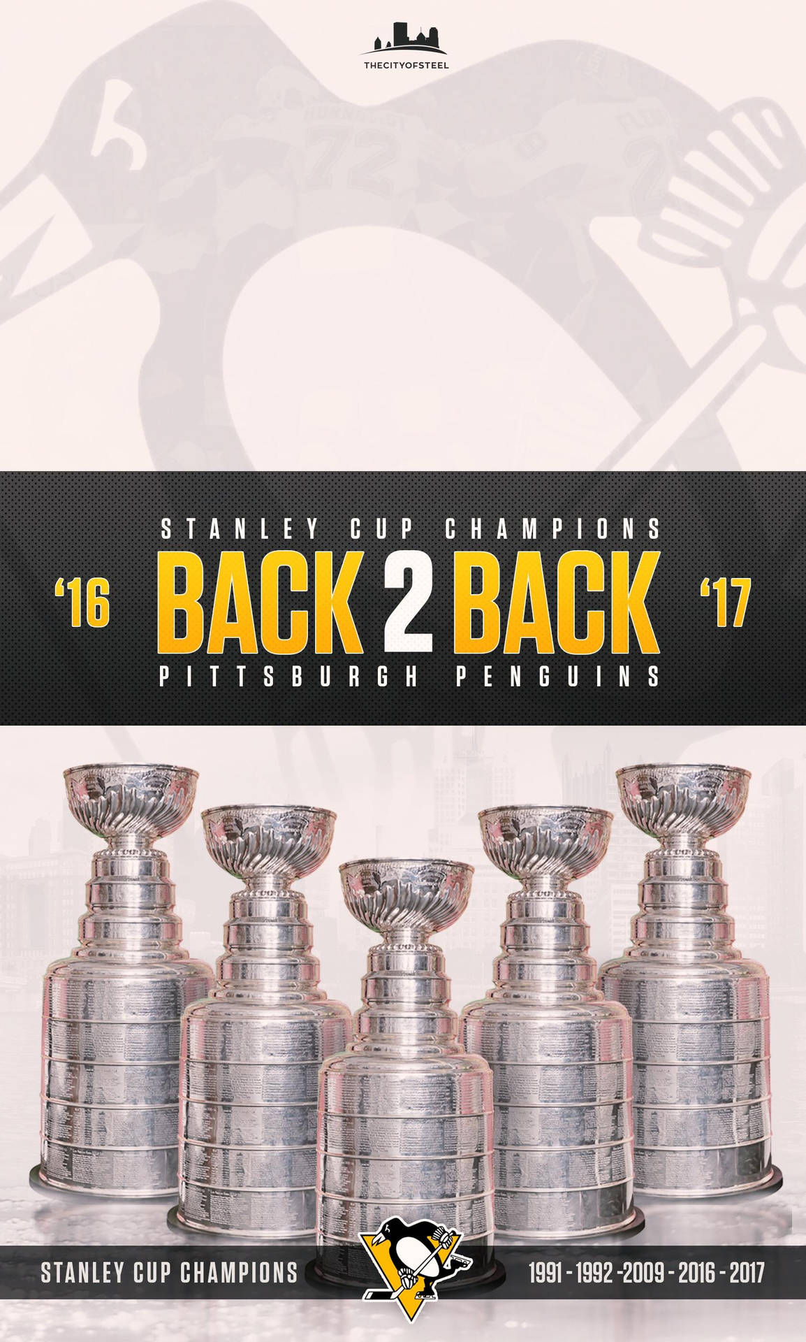 Pittsburgh Penguins Back 2 Back Poster Background