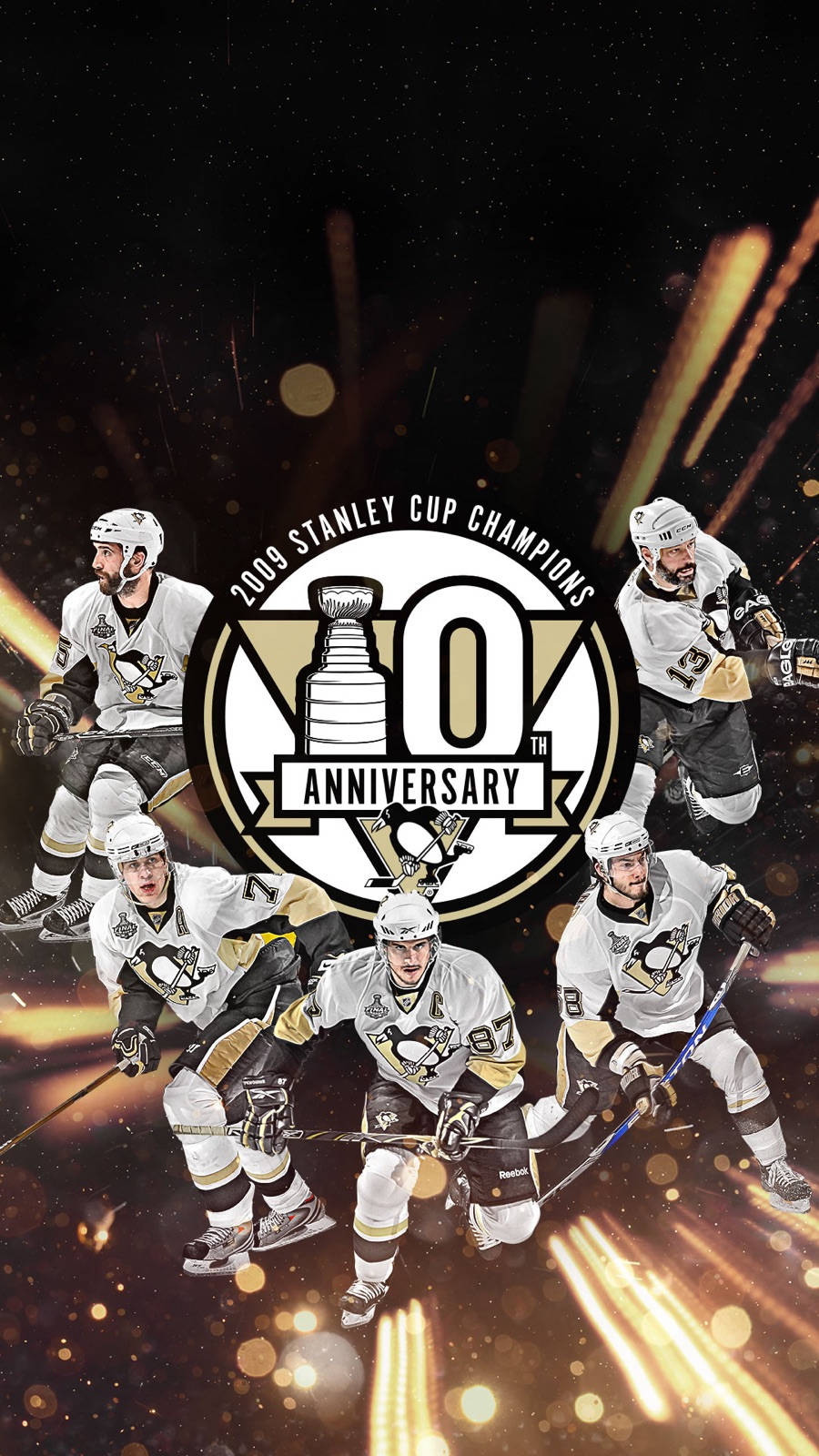 Pittsburgh Penguins Celebrating Their 10th Anniversary Background