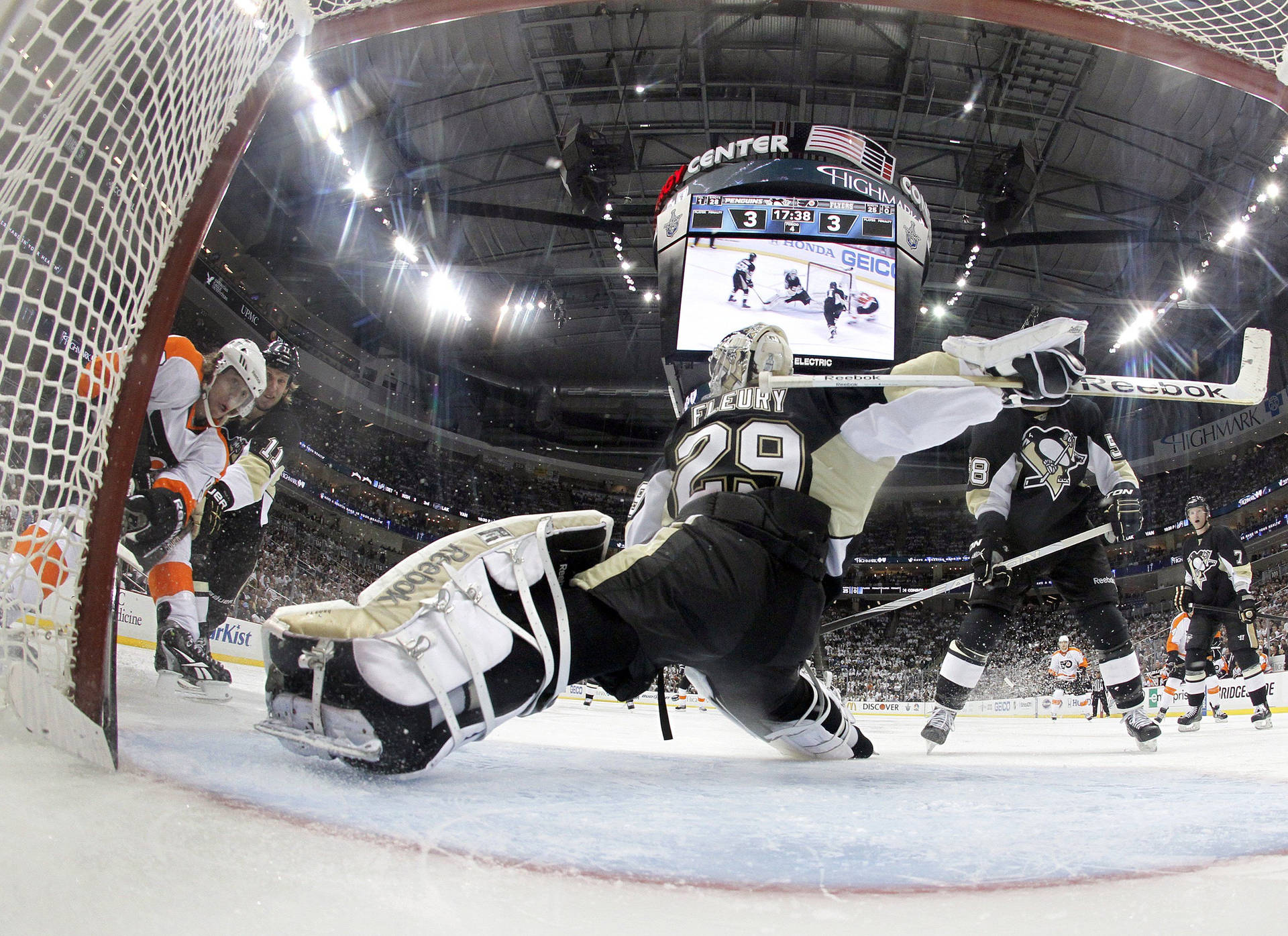 Pittsburgh Penguins Fleury In-game Action Background