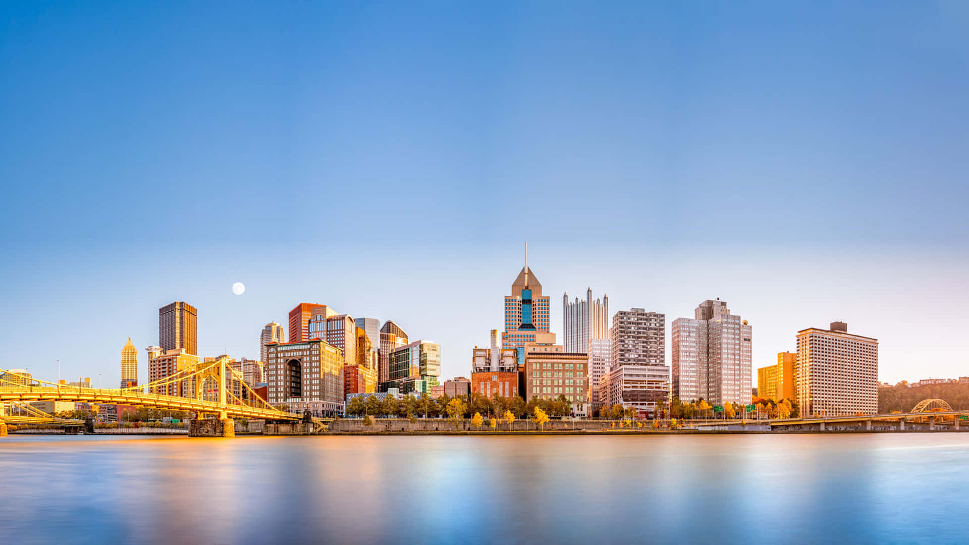 Pittsburgh Skyline Across The River Background