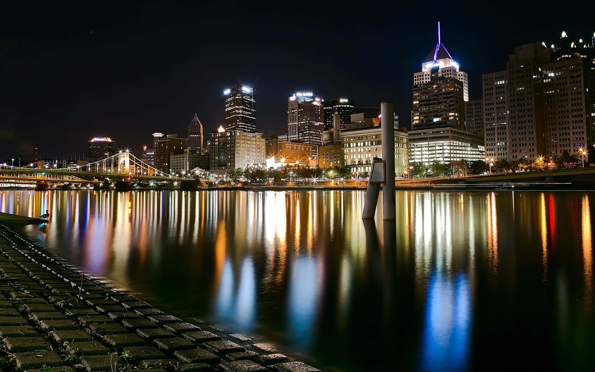 Pittsburgh Skyline From South Shore Background