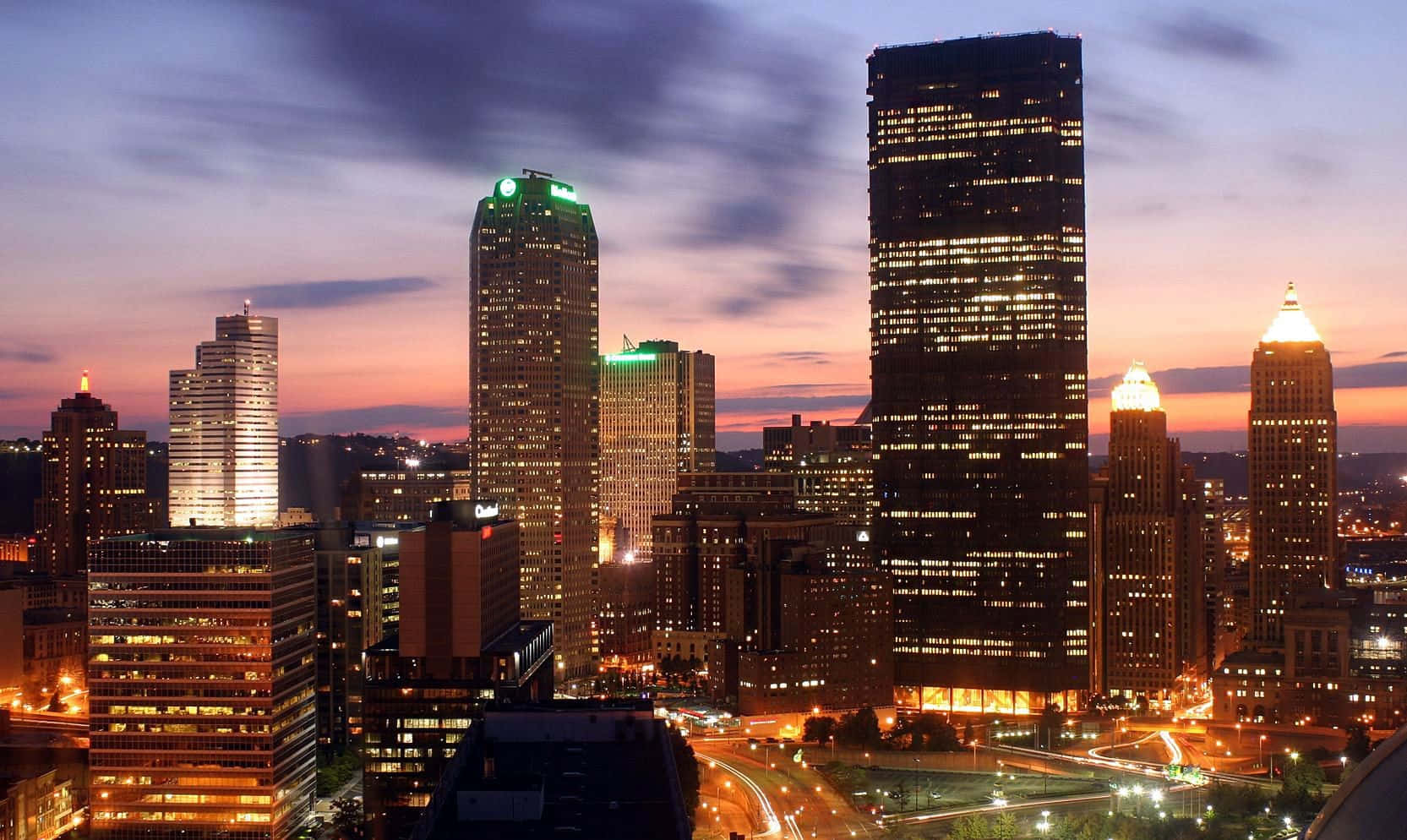 Pittsburgh Skyline In City Center Background