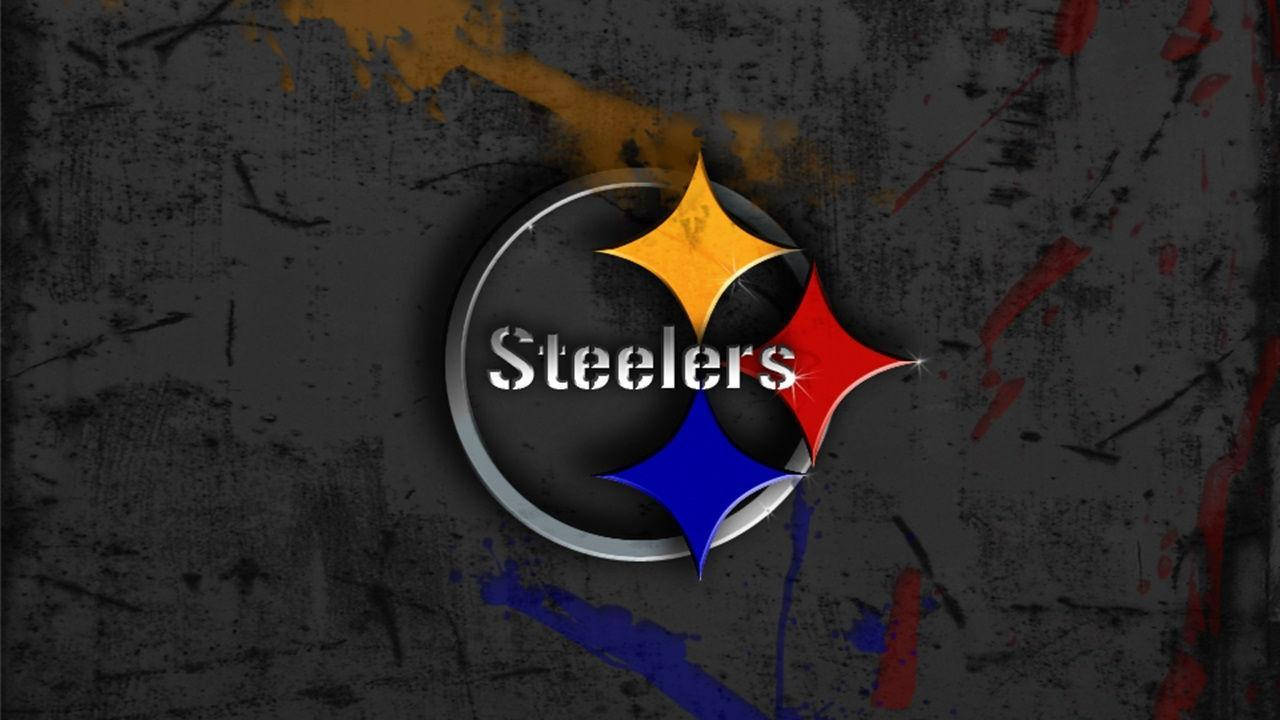 Pittsburgh Steelers 3d Logo Steel Splatters Background