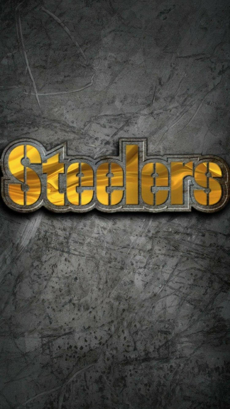 Pittsburgh Steelers Gold Metal Wordmark Background