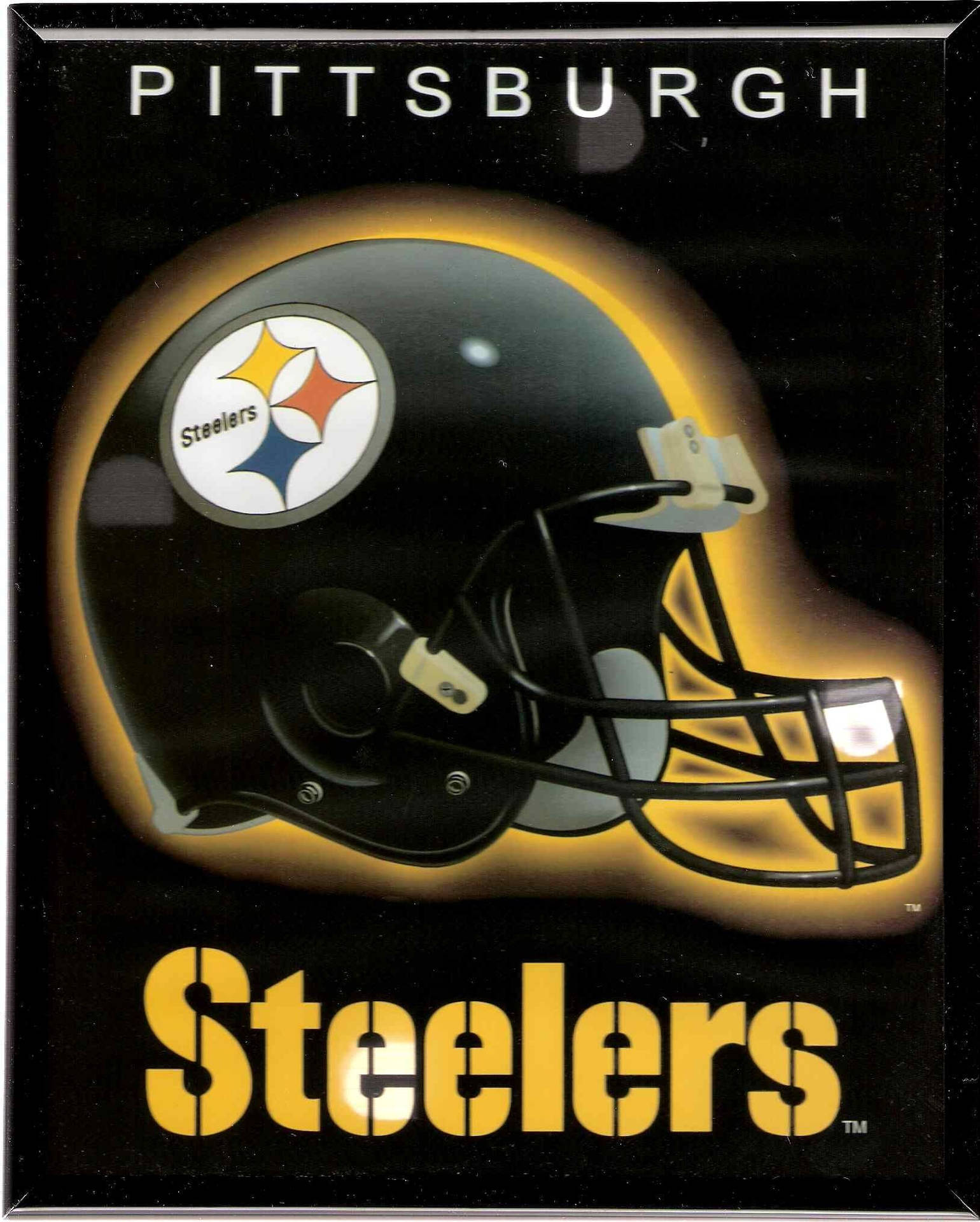 Pittsburgh Steelers Helmet Black Poster Background