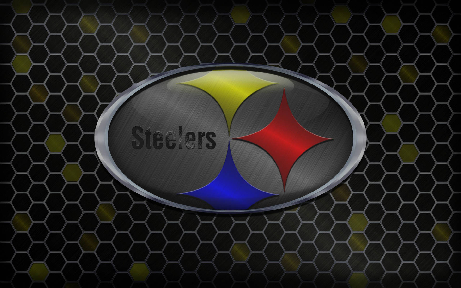Pittsburgh Steelers Honeycomb Metal Logo Background