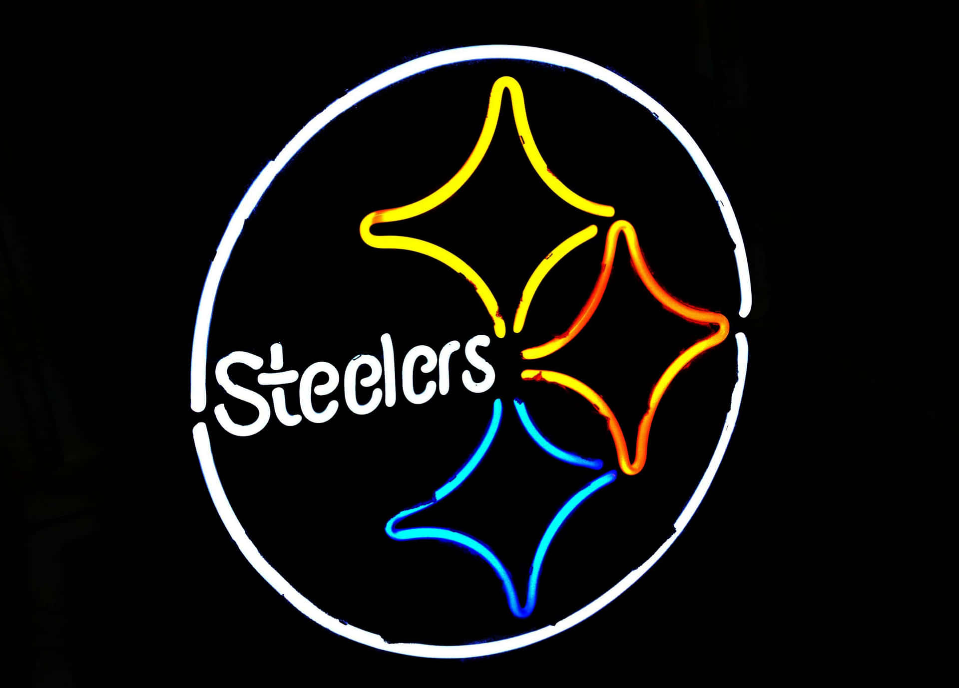 Pittsburgh Steelers Logo As Neon Sign Background