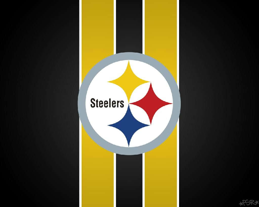 Pittsburgh Steelers Logo On Striped Flag Background