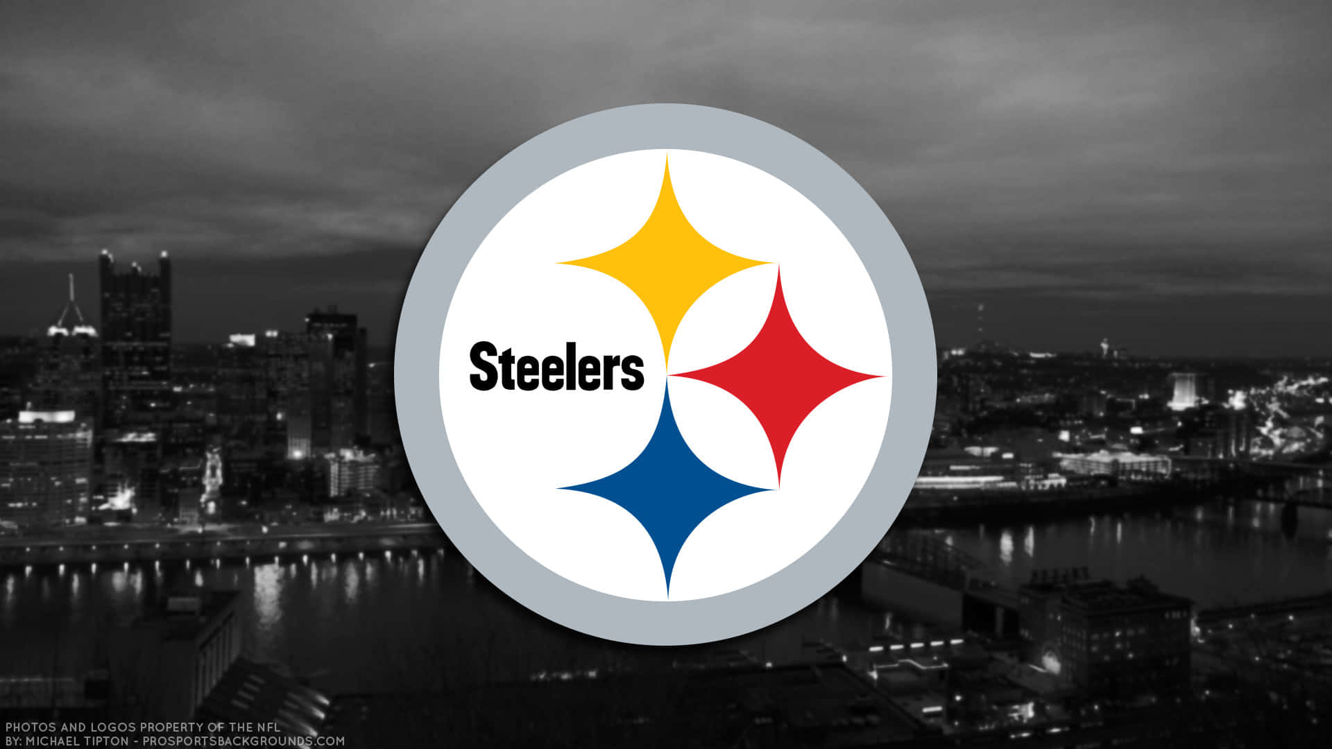 Pittsburgh Steelers Logo With Pittsburgh Background Background