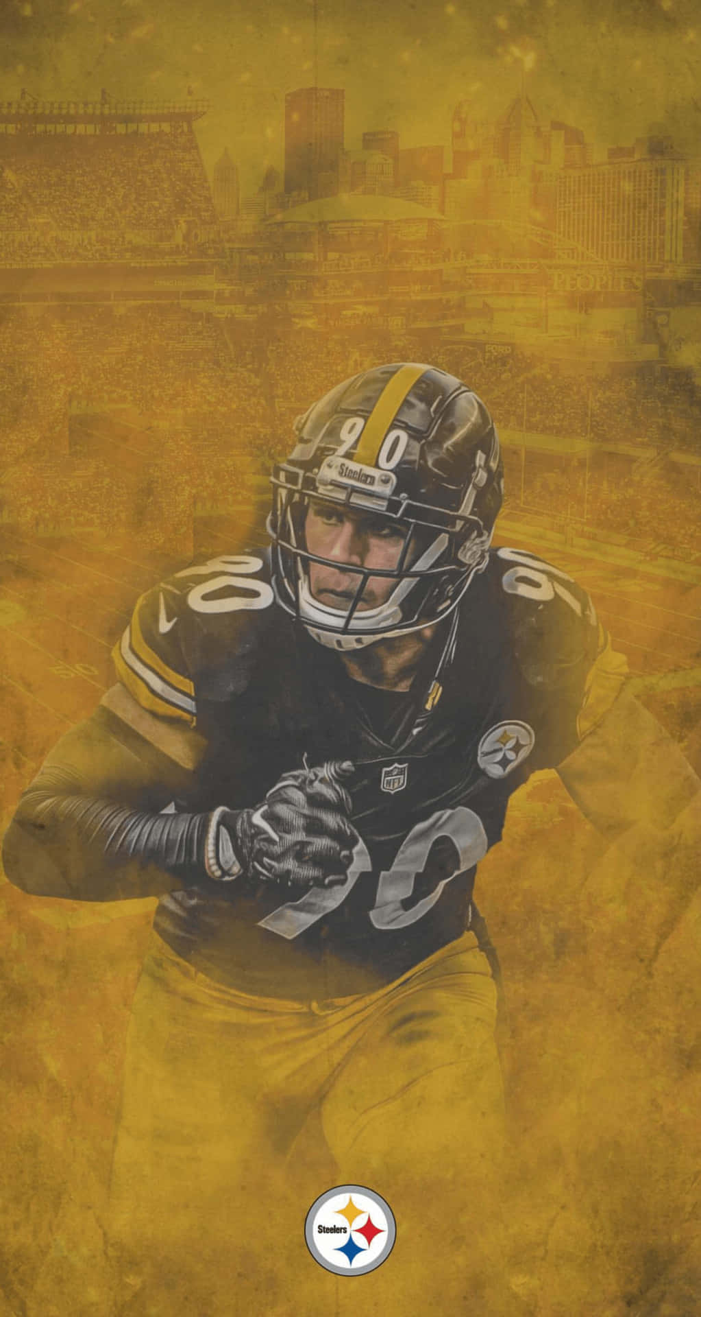 Pittsburgh Steelers' T.j. Watt In Action Background