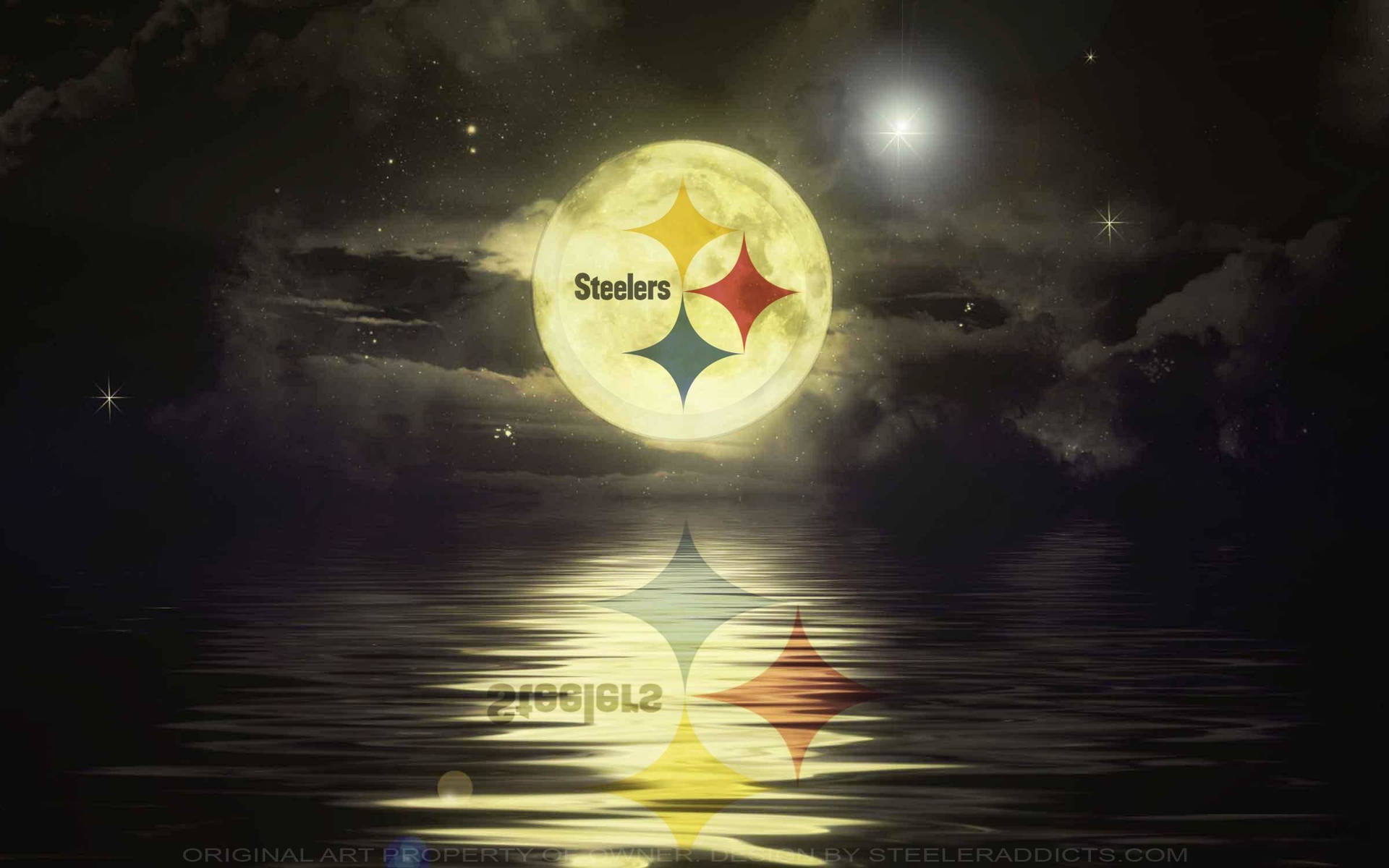 Pittsburgh Steelers Water Moon Art Background