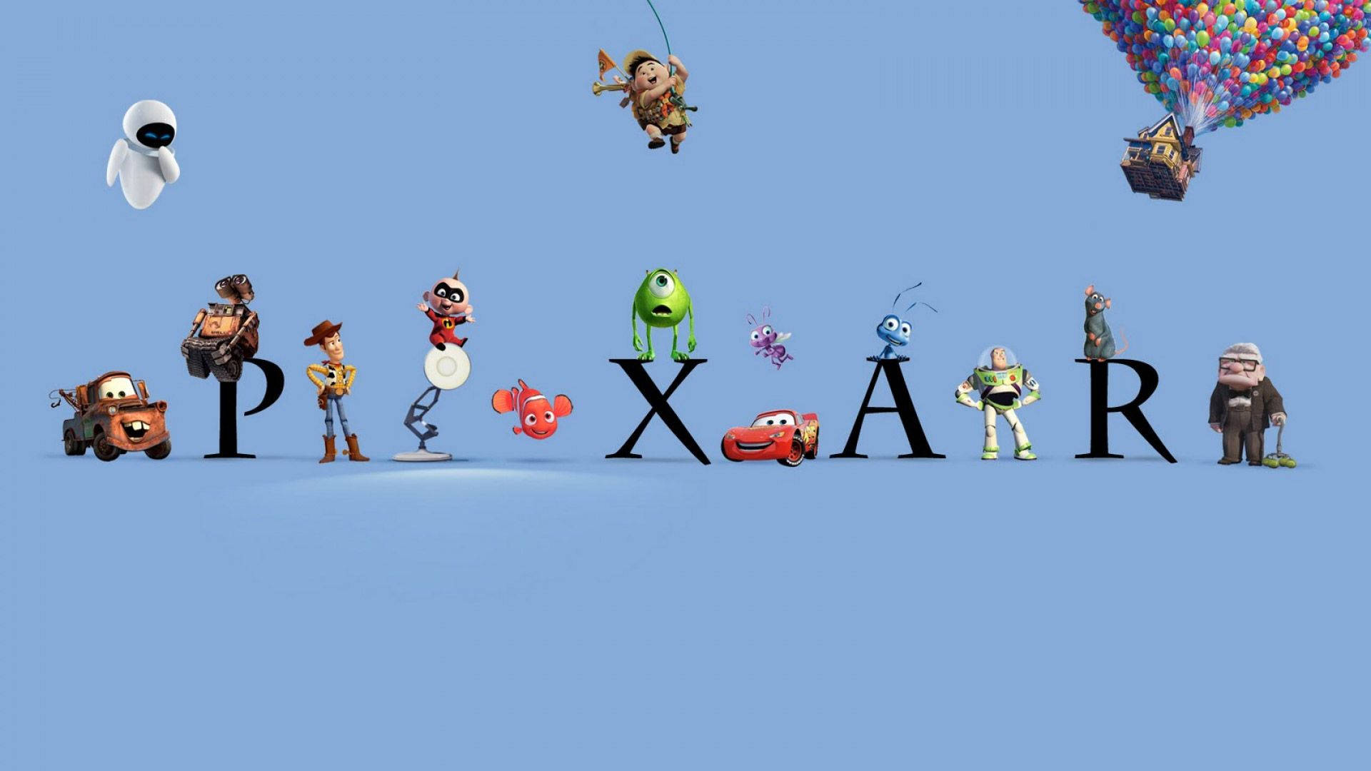 Pixar Cute Cartoon Characters Background