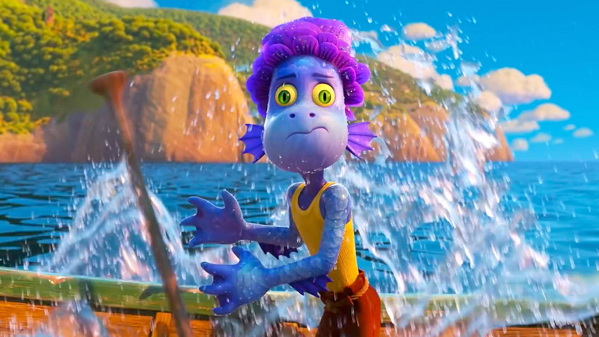 Pixar Luca Alberto Purple Sea Monster Background