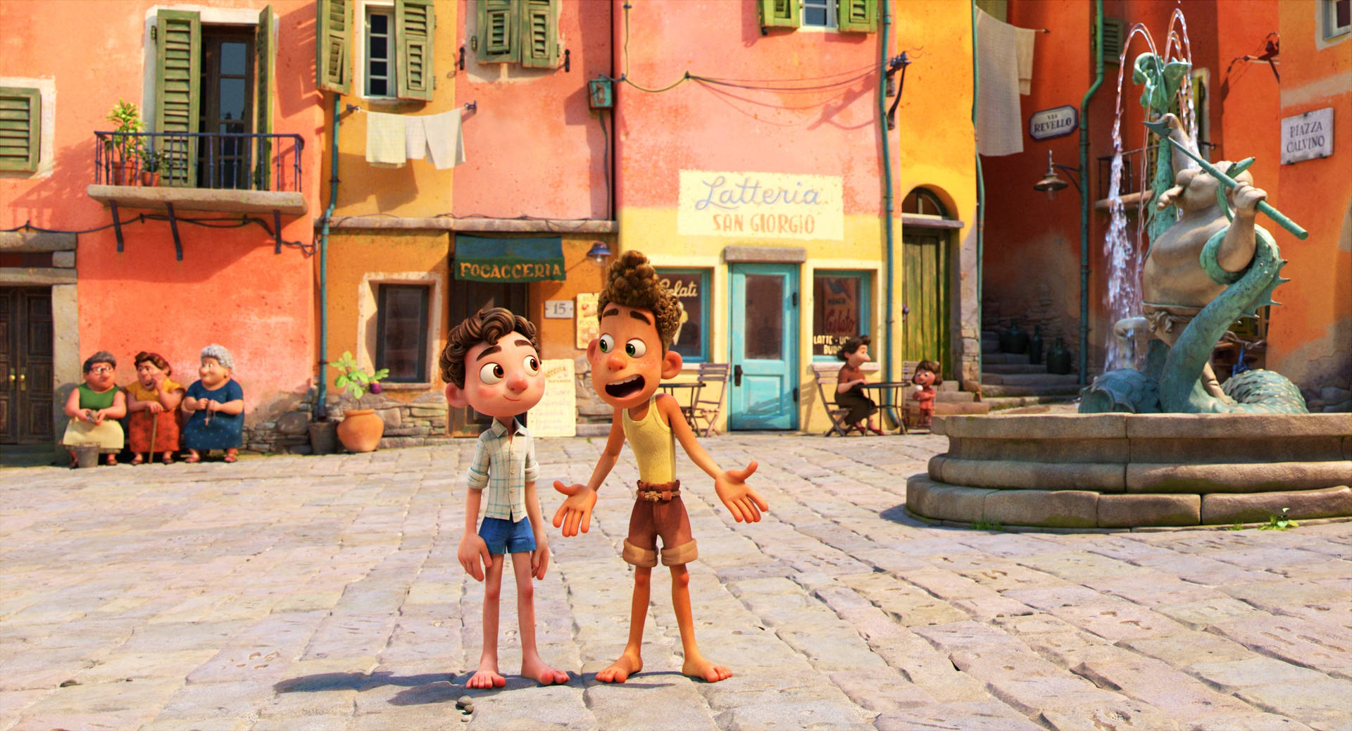 Pixar Luca And Alberto Talking Background