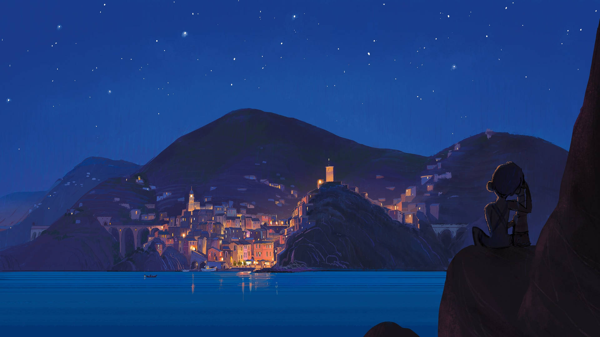 Pixar Luca At Night Background