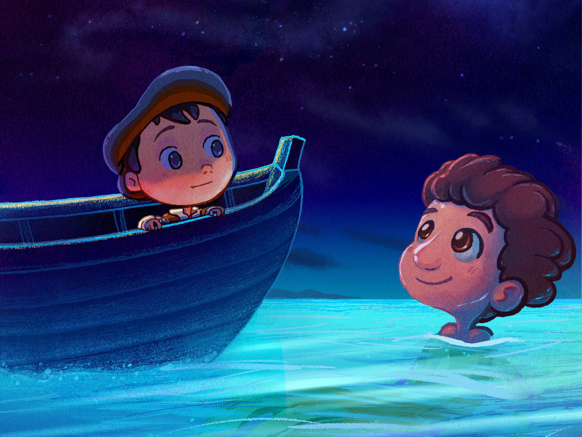 Pixar Luca Swimming Background