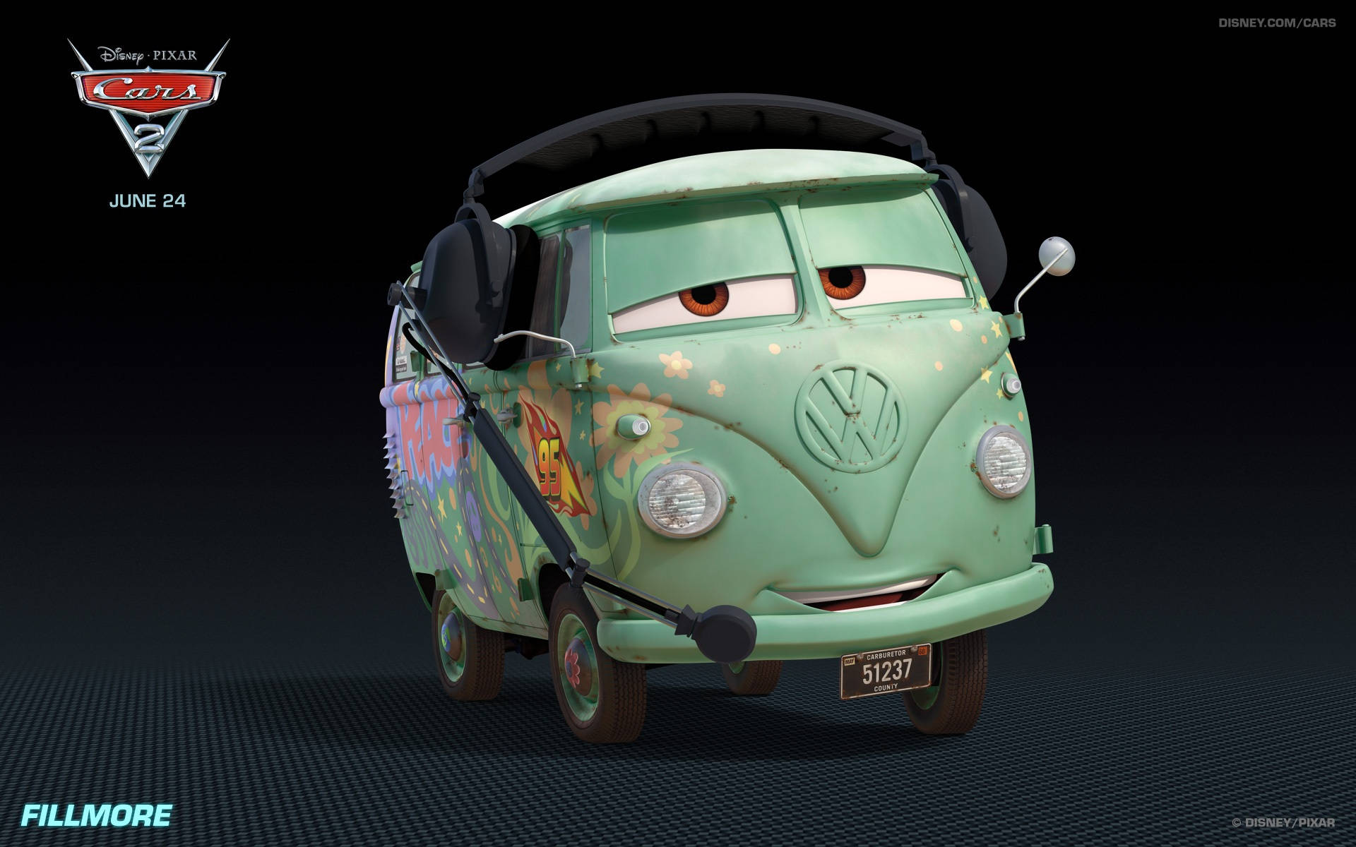 Pixar's Introspective Companion, Fillmore From Cars 2 Background