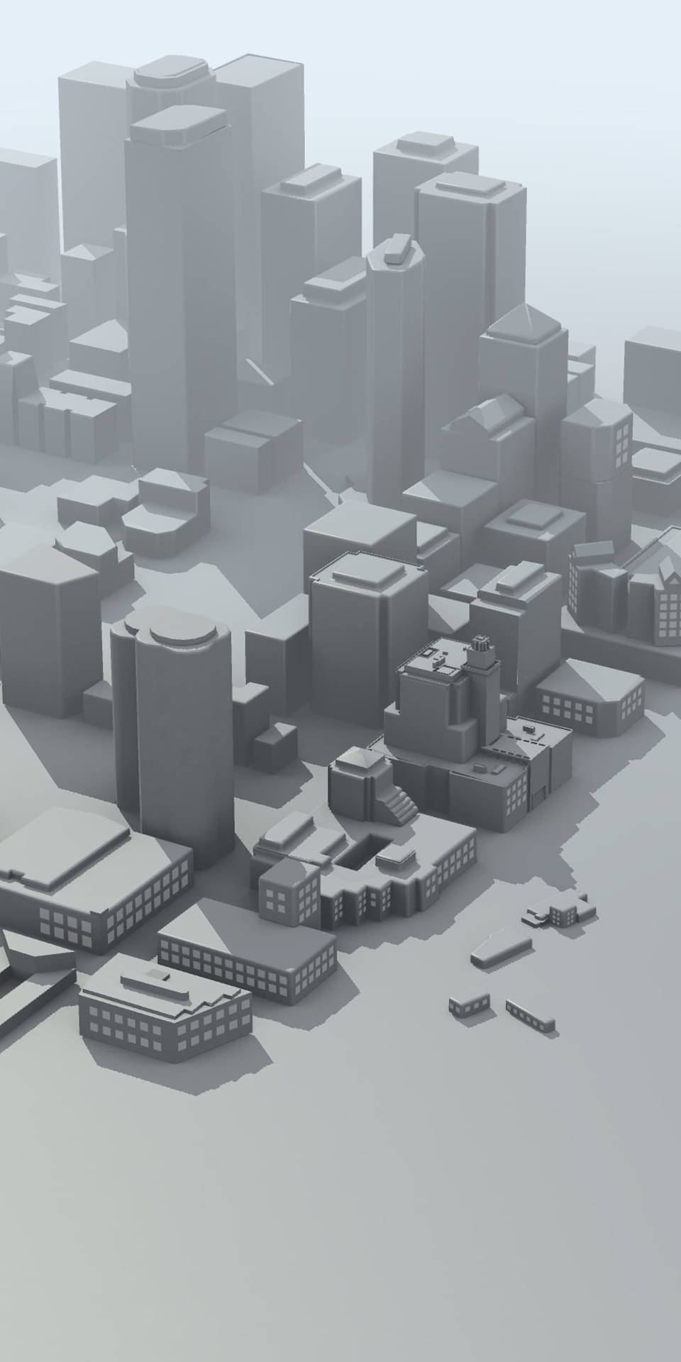 Pixel 3 Xl 3d Gray Buildings Background