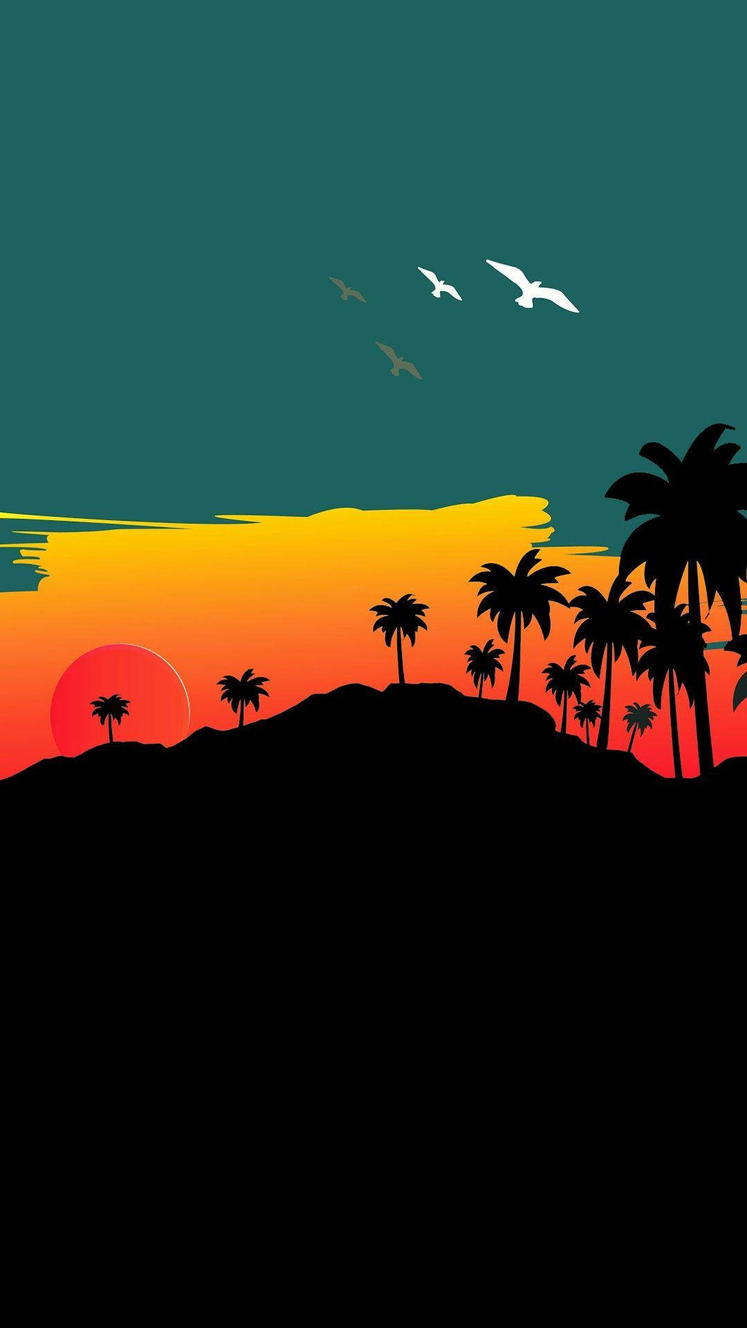 Pixel 4 Animated Tropical Island Background