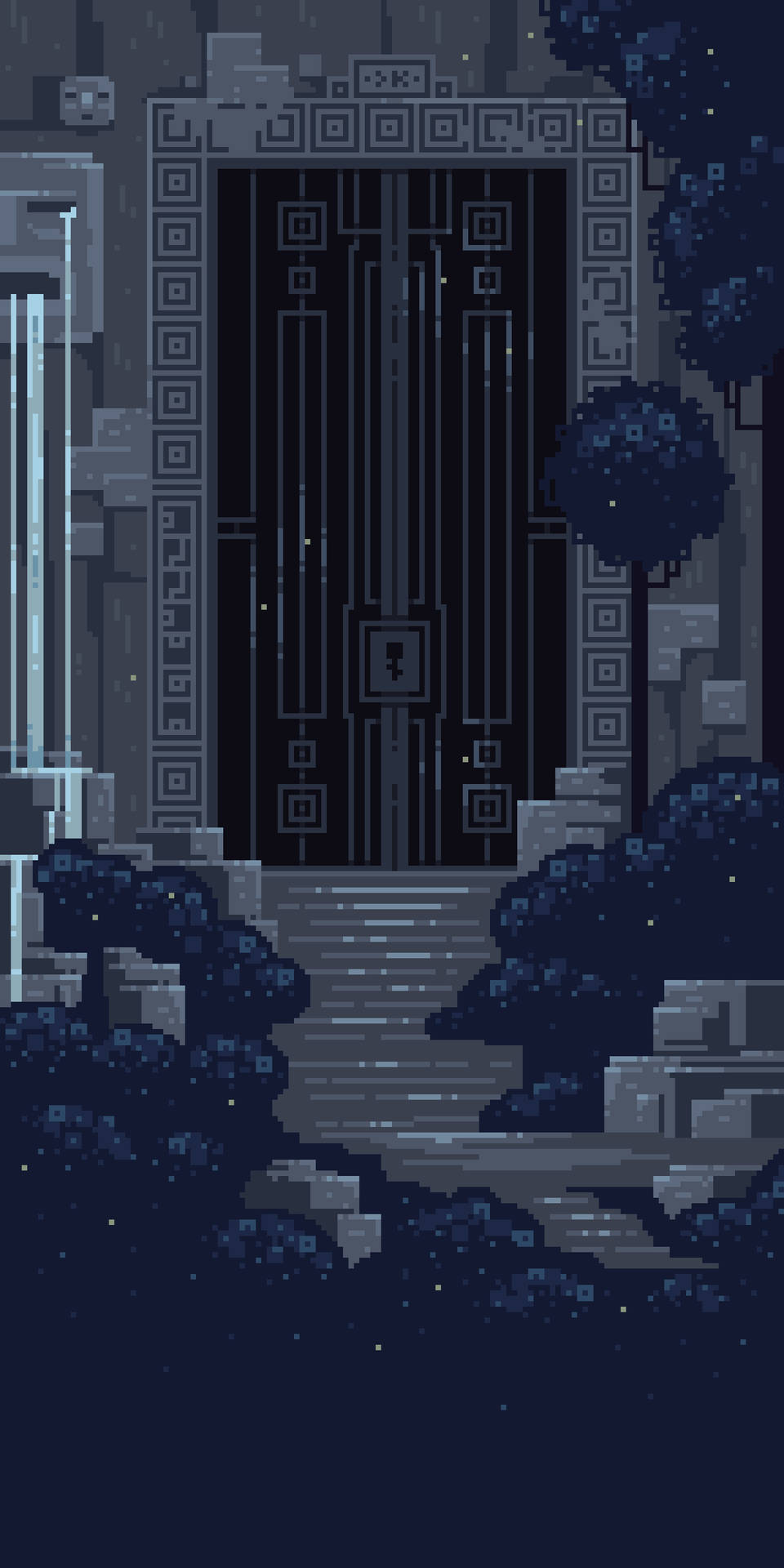 Pixel 5 Temple Door Art Background
