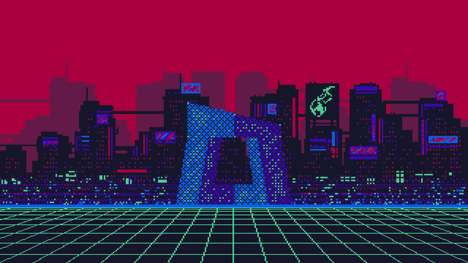 Pixel Art Cityscape - A Unique View Of The City Background