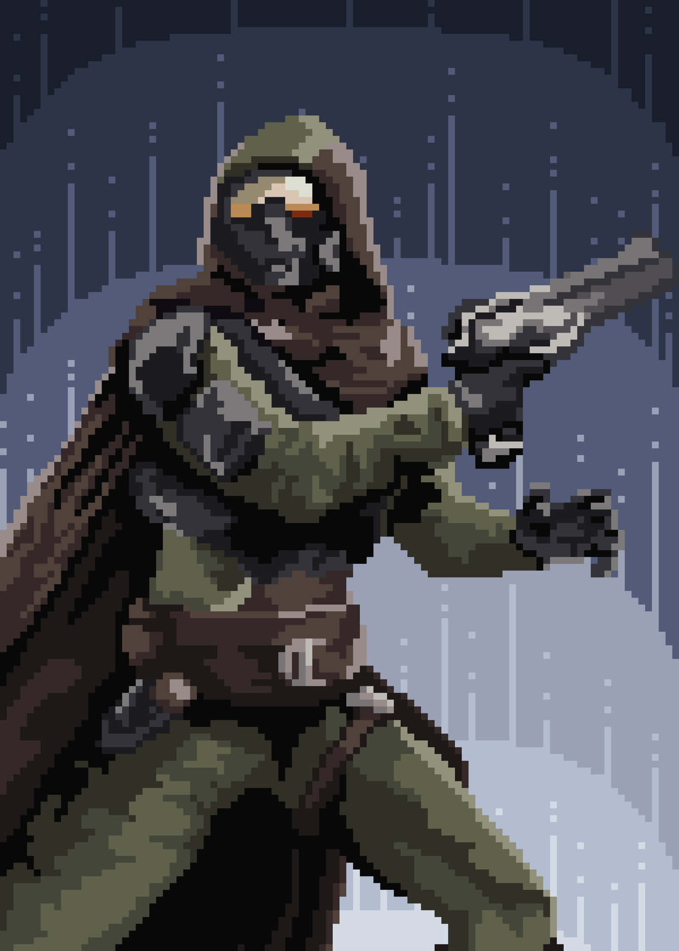 Pixel Art Of The Guardians Of The Last City From Destiny Background