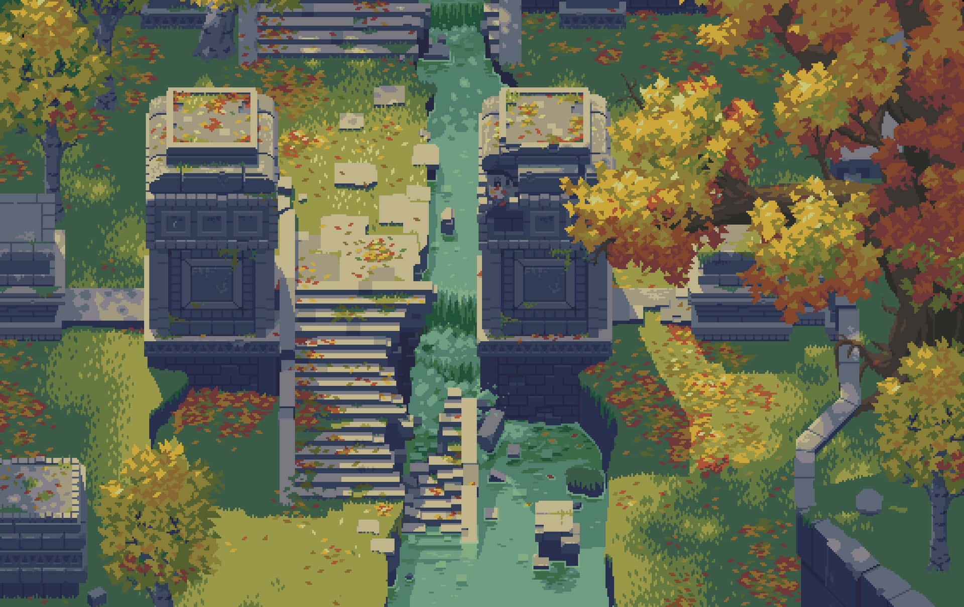 Pixel Autumn Season Game Background