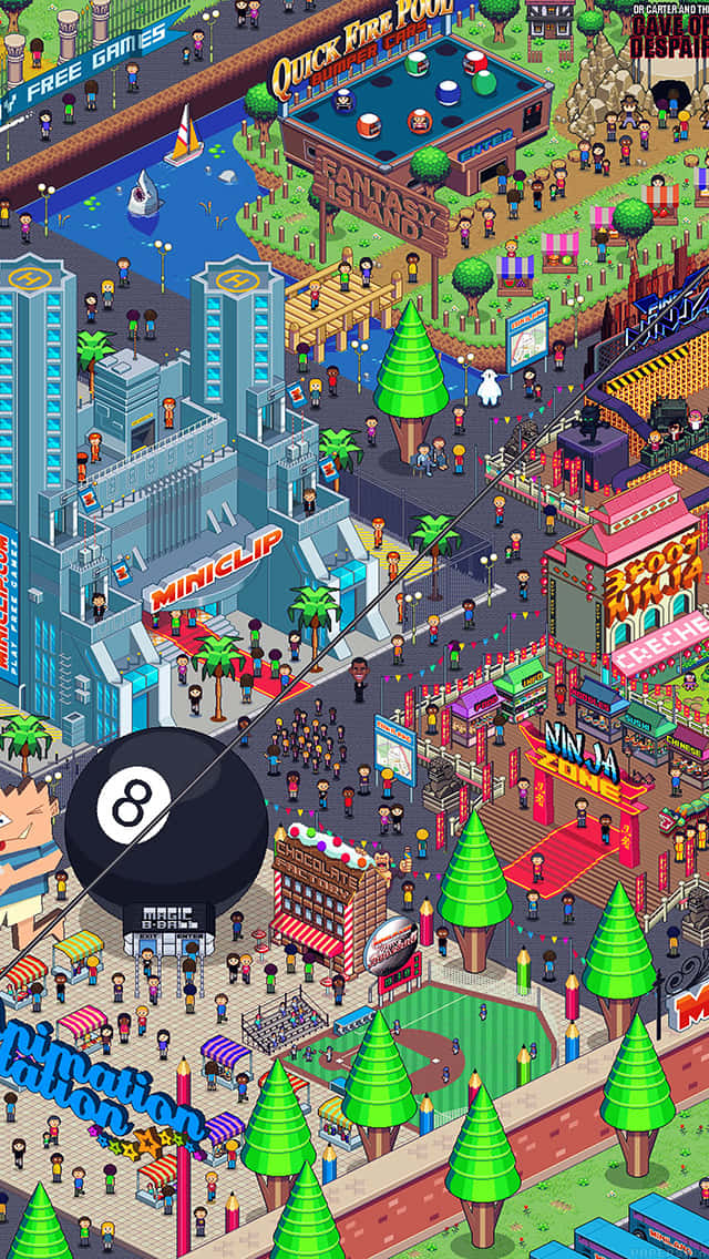 Pixel City Art Game Background