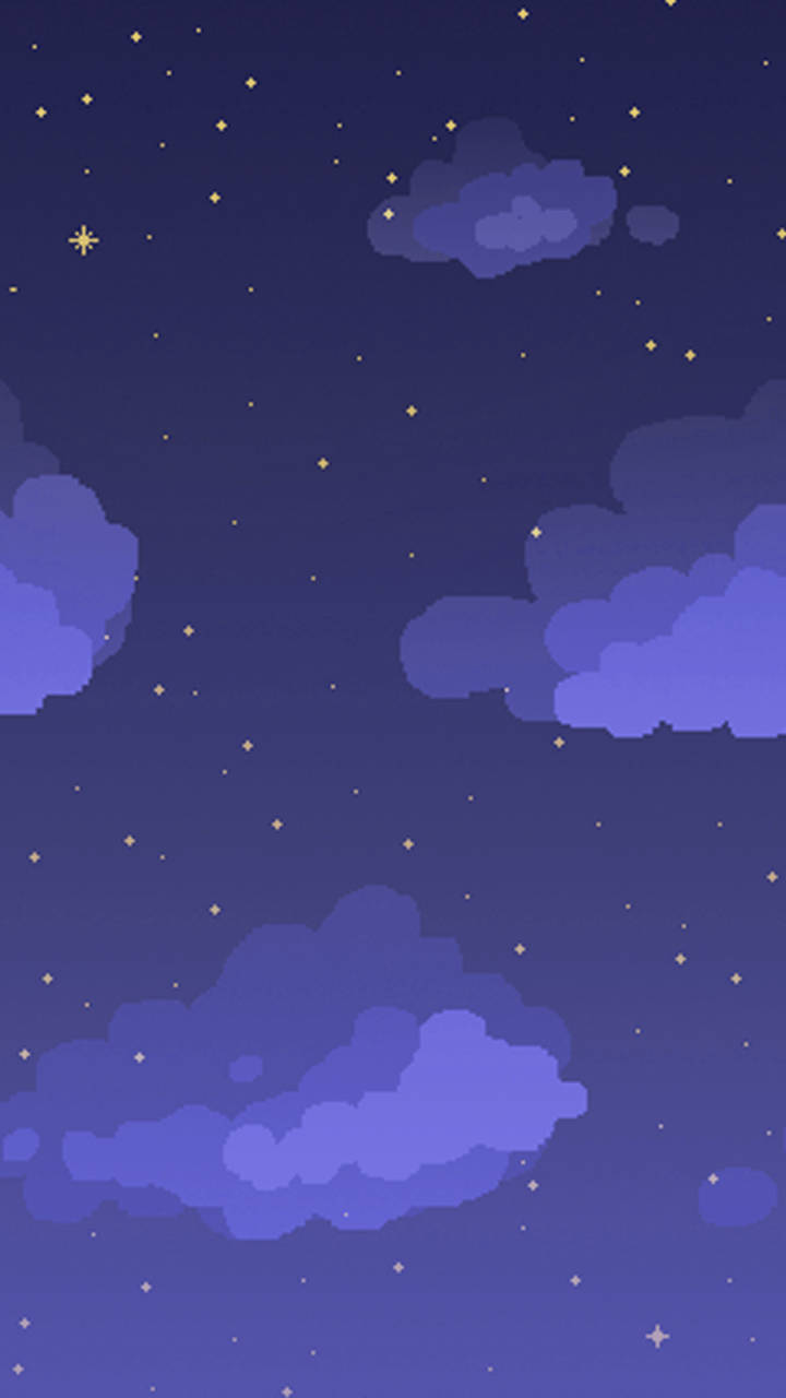 Pixel Clouds Aesthetic Iphone 11 Background