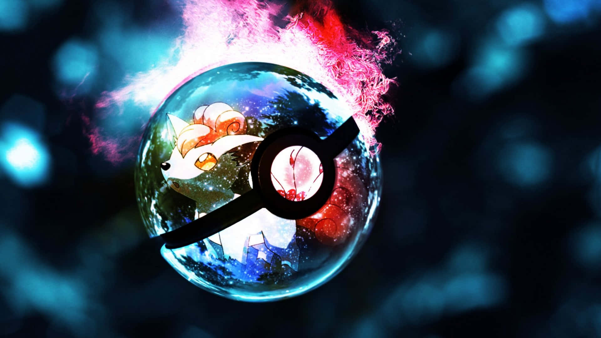 Pixel Pokeball Blue Game Background