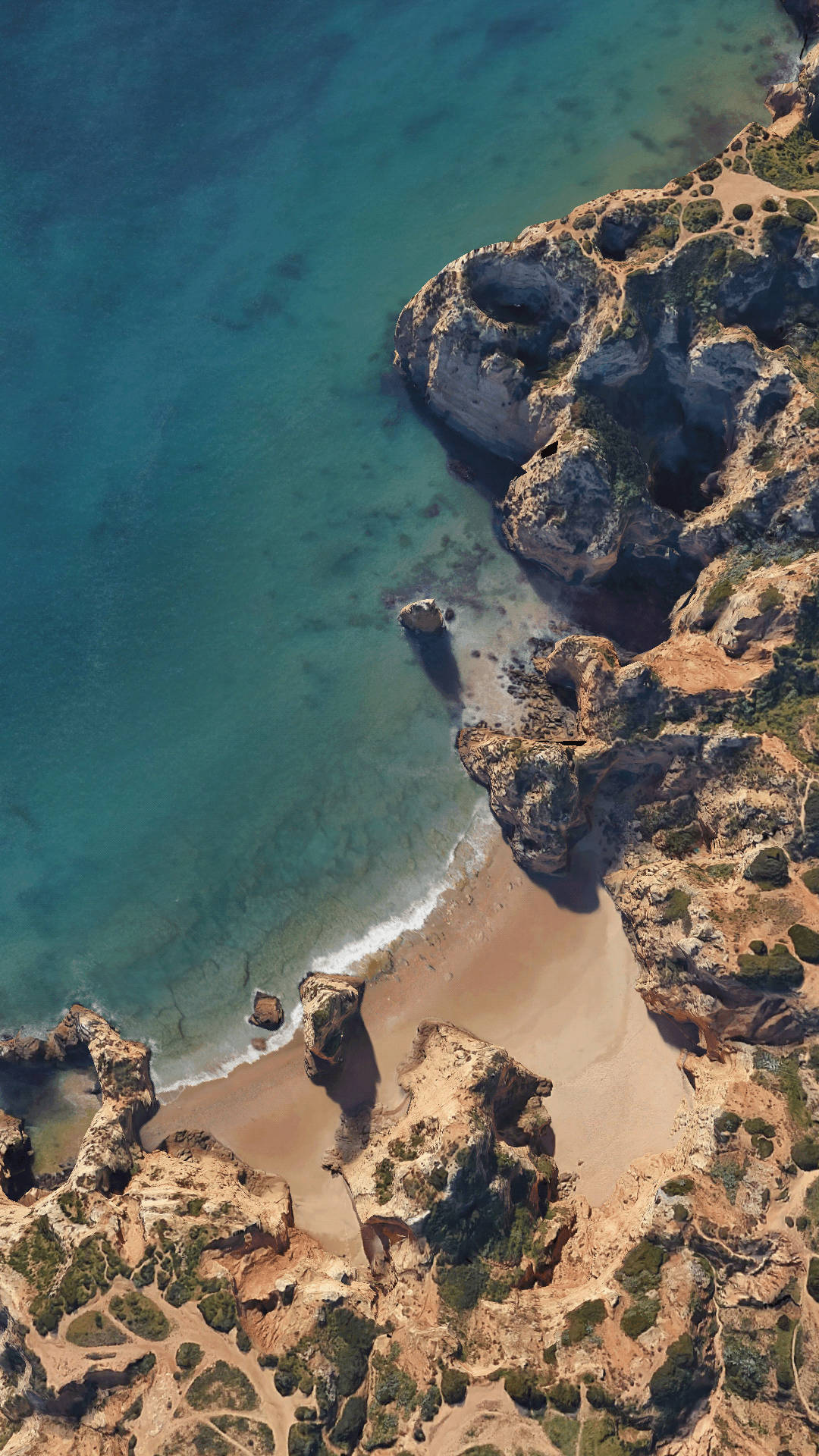 Pixel Rocky Seashore Background