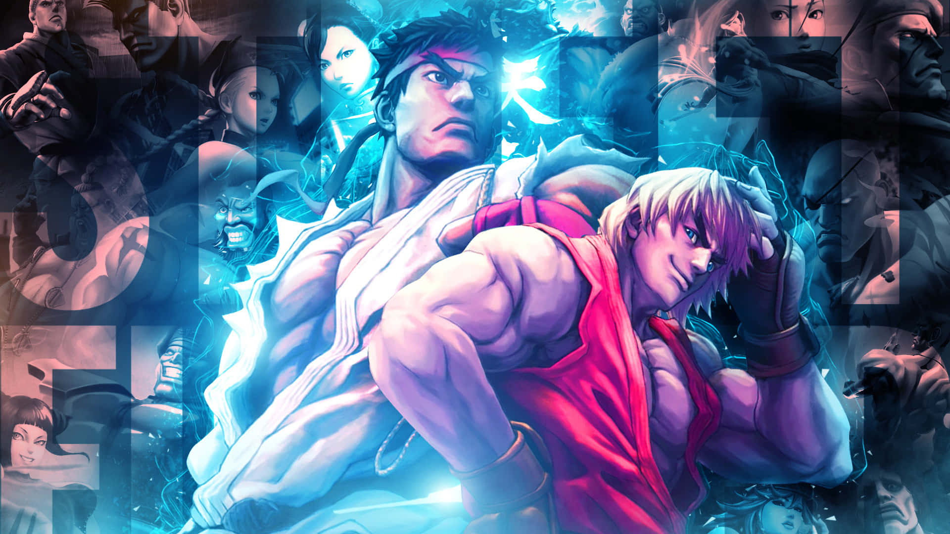 Pixel Street Fighter Game Background