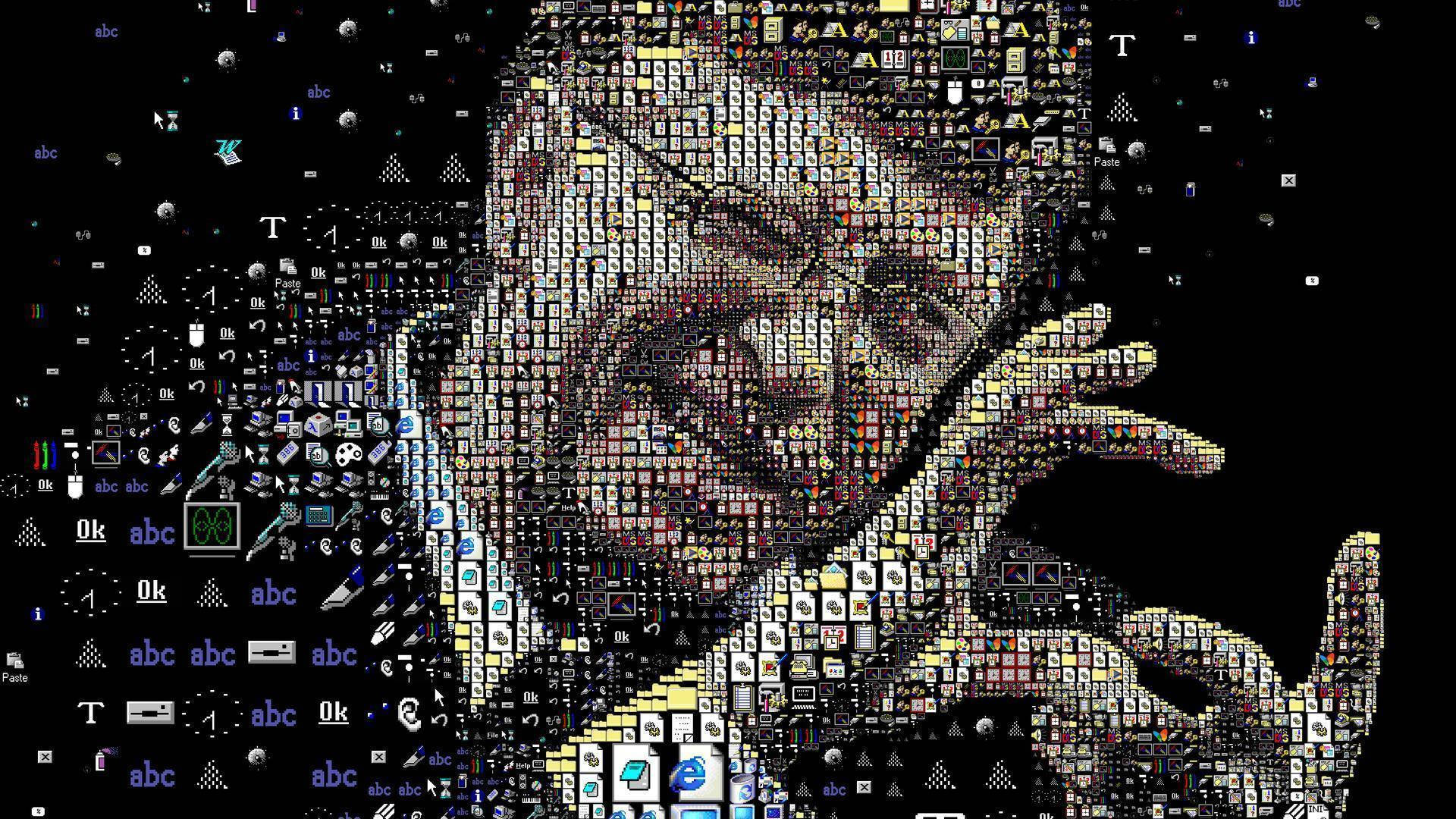 Pixelated Bill Gates Background