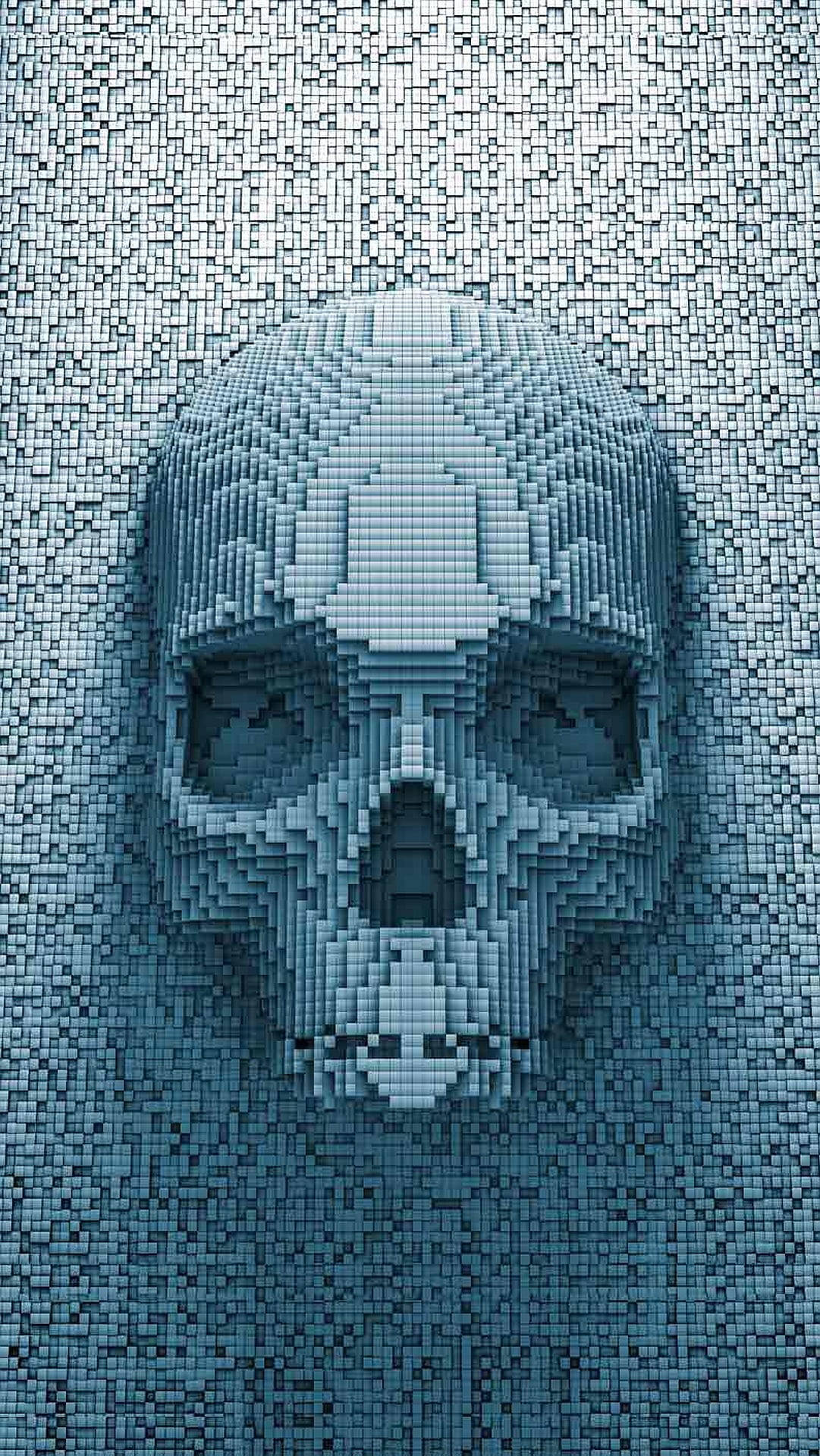 Pixelated Gangster Skull Background