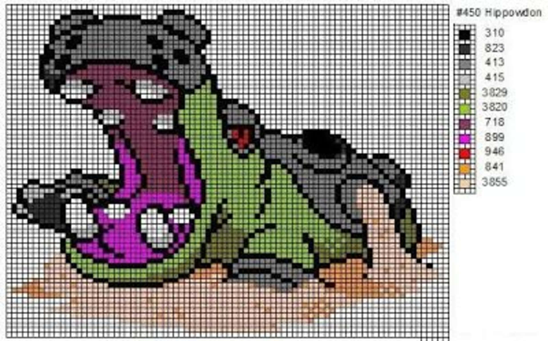 Pixelated Hippowdon Background