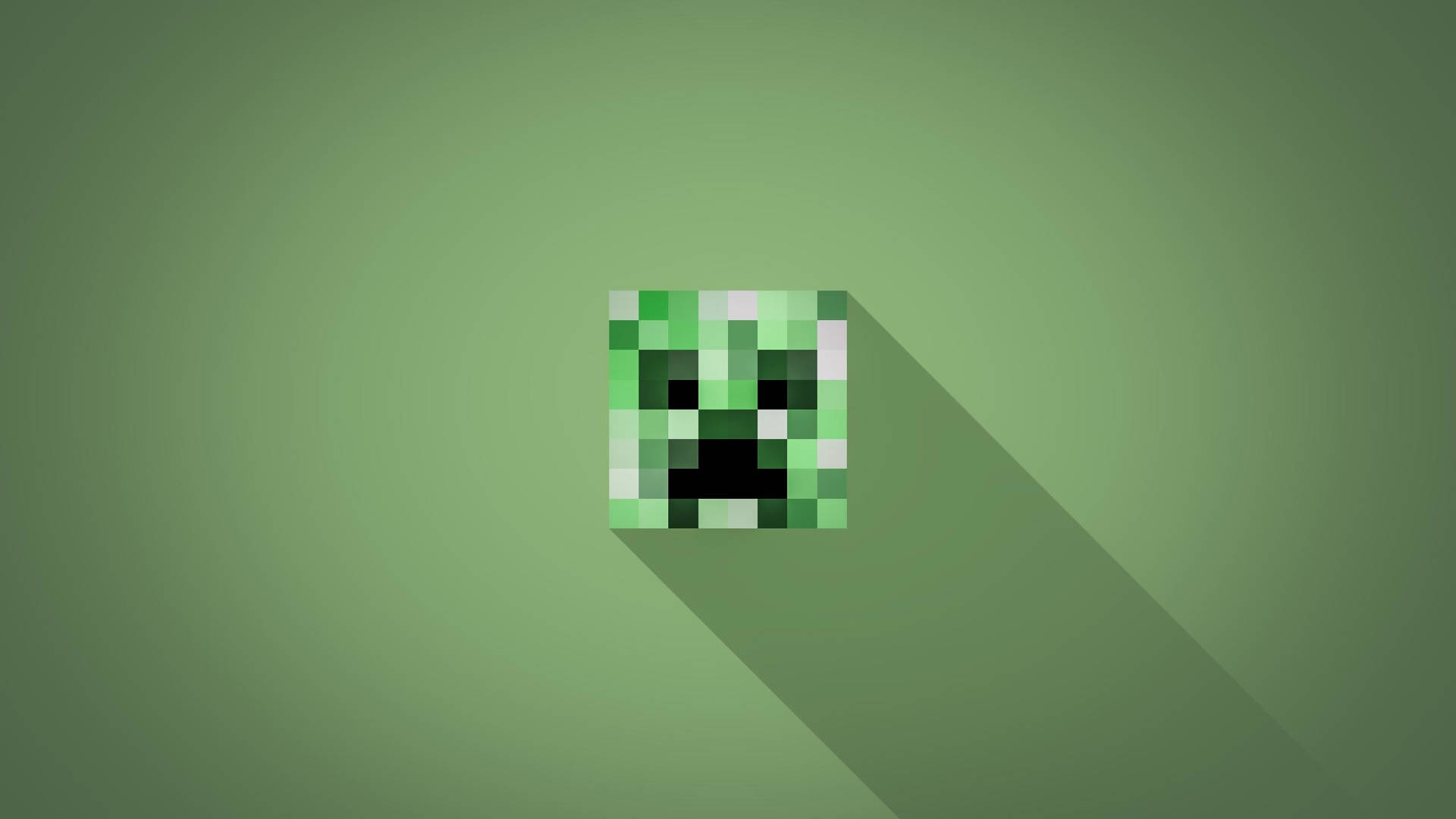 Pixelated Minecraft Creeper Head Background