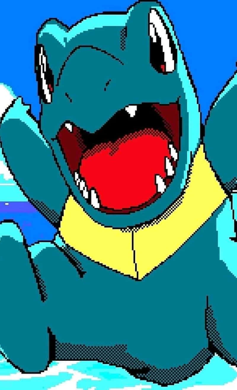 Pixelated Totodile Background