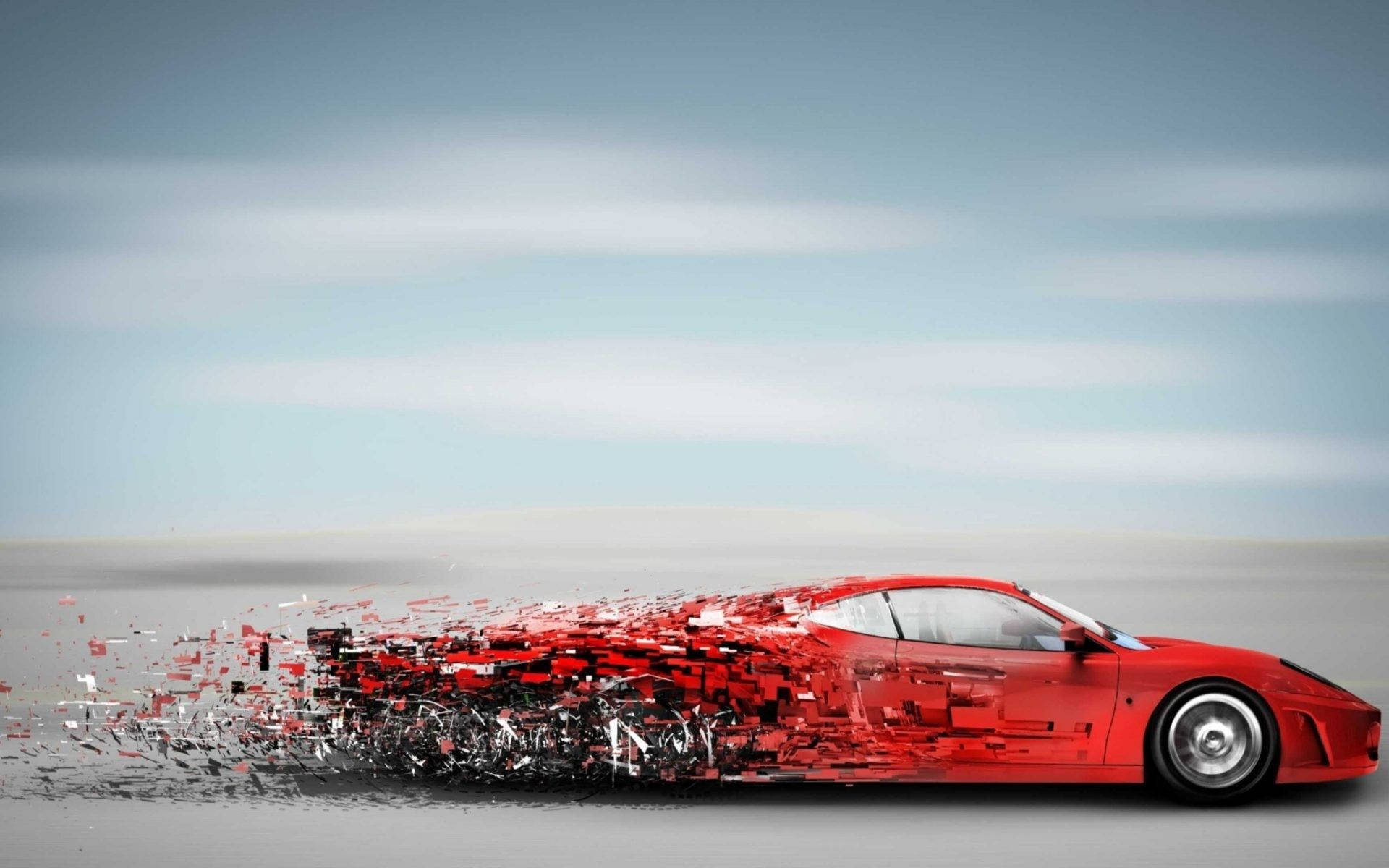 Pixelating Car Art Concept Background
