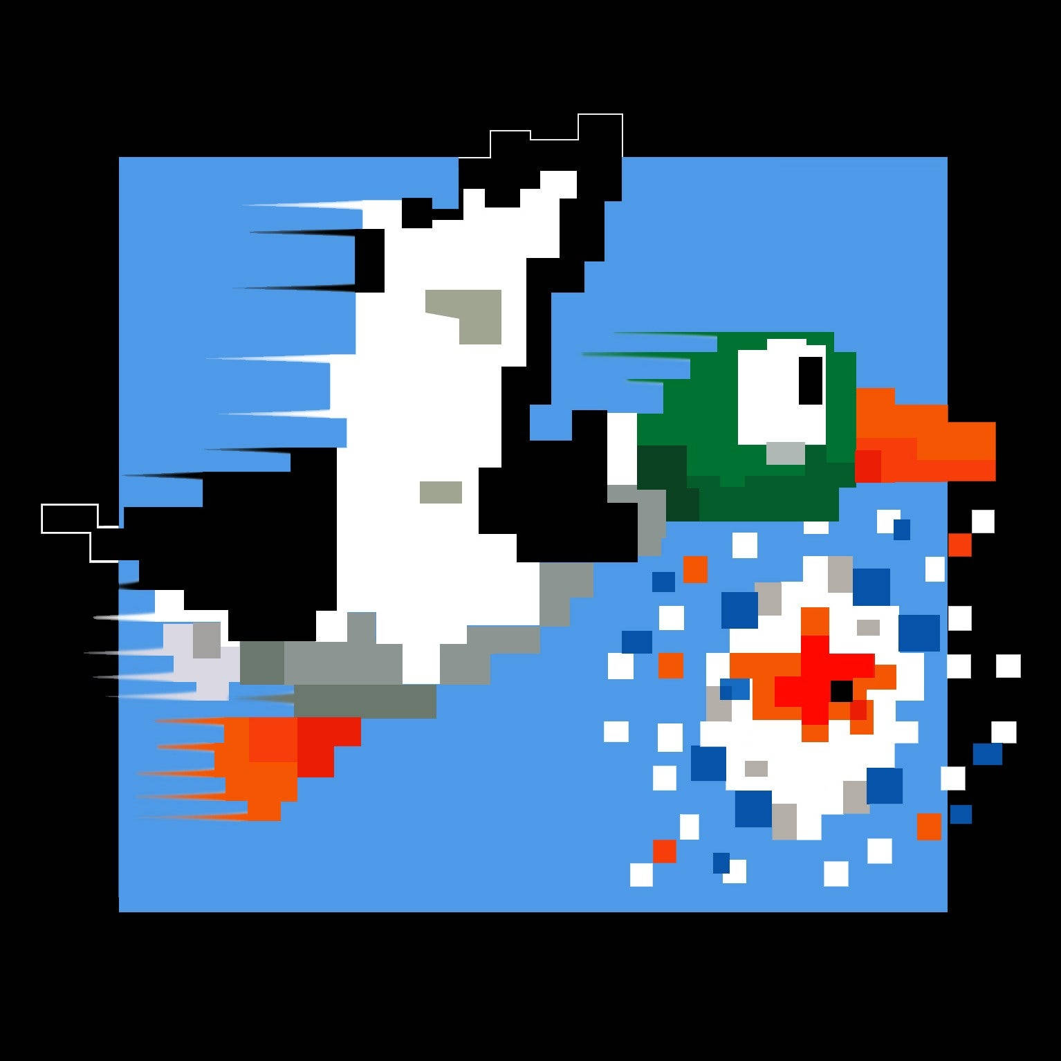 Pixelized Duck Hunt Background