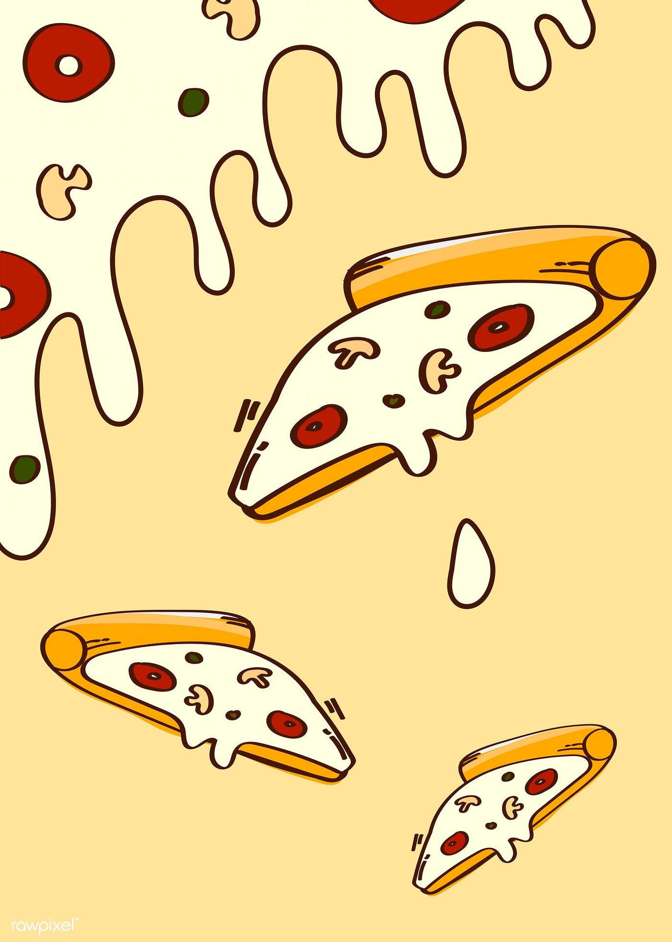 Pizza Cartoon Art Background