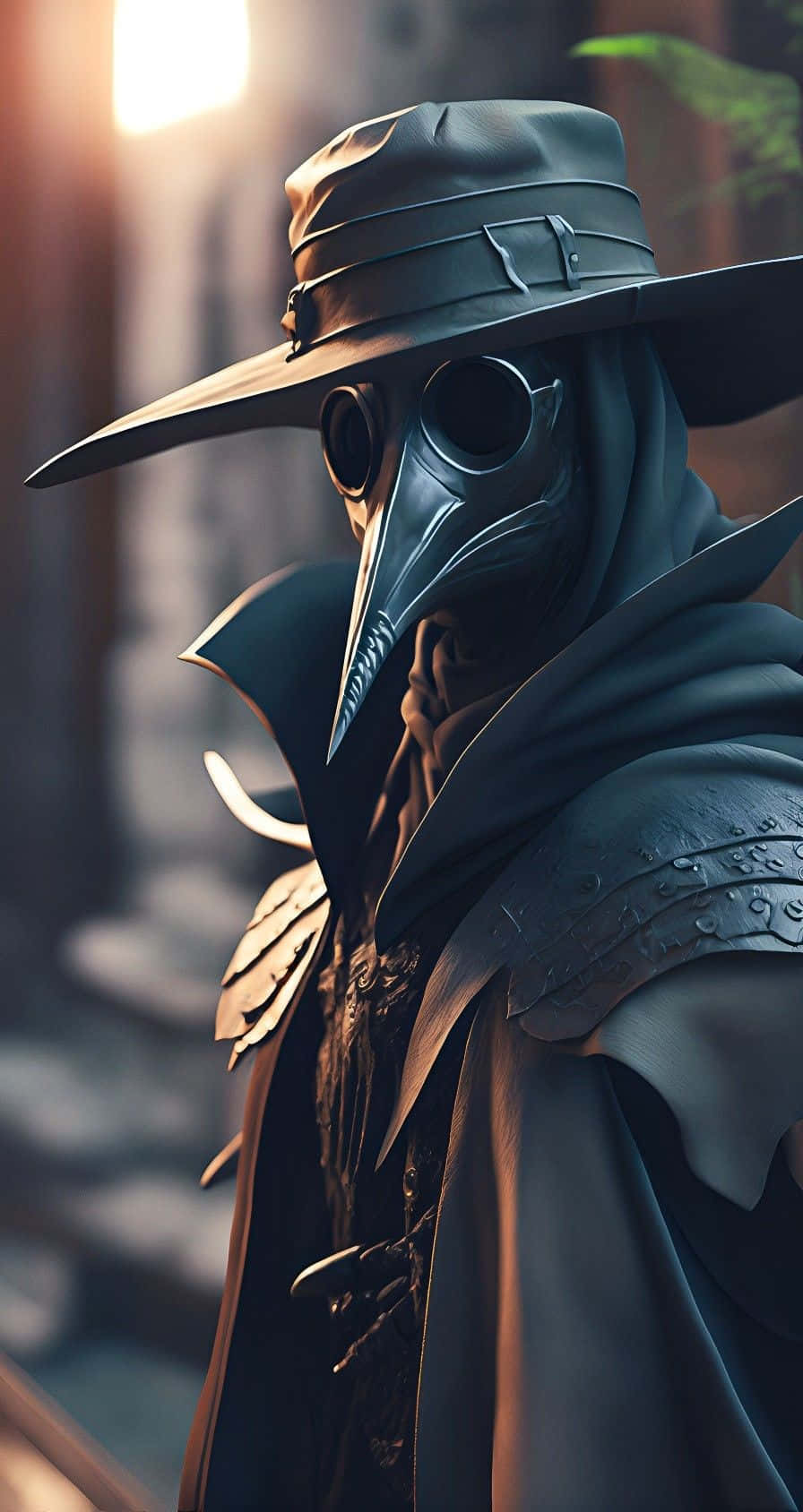 Plague Doctorin Historical Costume Background